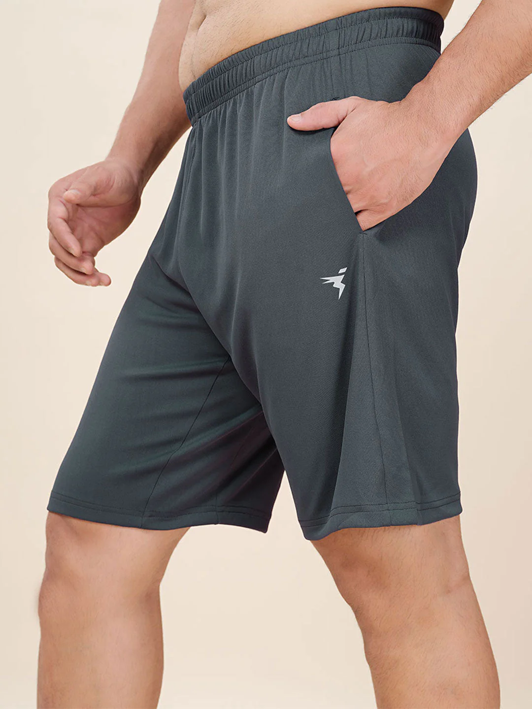 Men Plus Size Solid Slim Fit Active Shorts with TECHNO DRY - Image 3
