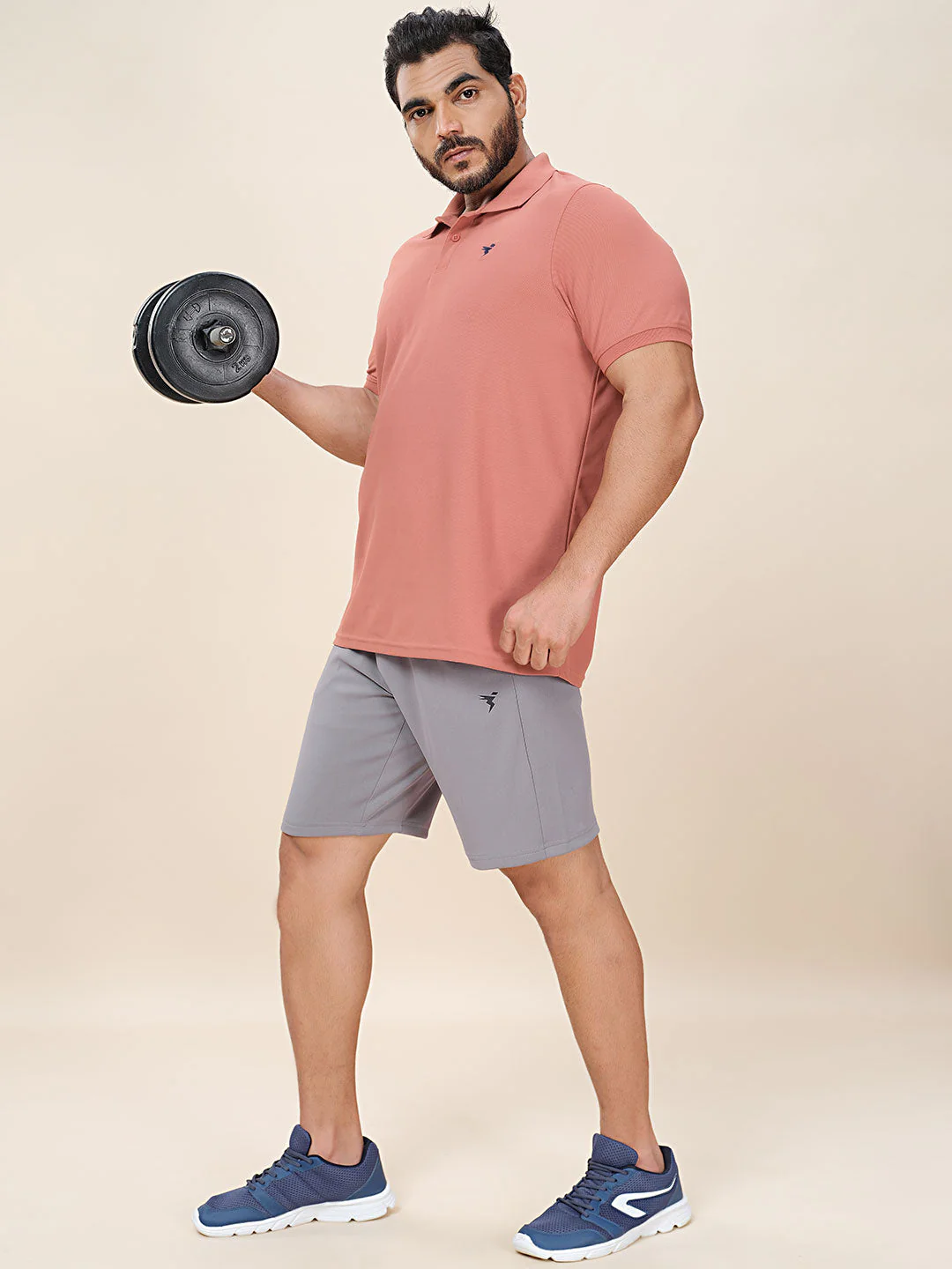 Men Plus Size Solid Slim Fit Active Shorts with TECHNO DRY - Image 4
