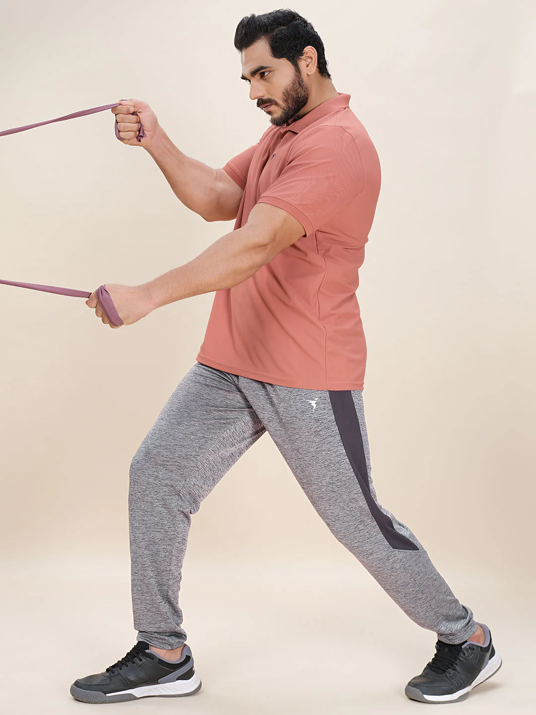 Men Plus Size Solid Slim Fit Active Trackpants - Image 4