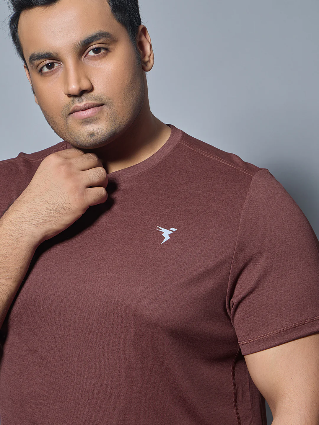 Men Plus Size Solid Slim Fit Crew Neck T-shirt with DOUBLE COOL - Image 6