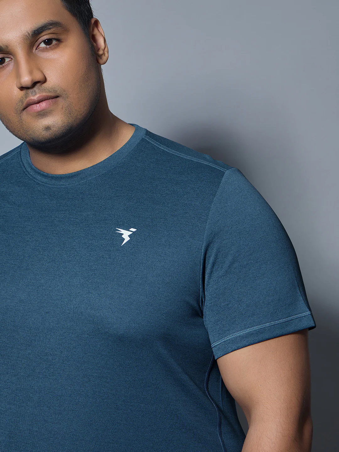 Men Plus Size Solid Slim Fit Crew Neck T-shirt with DOUBLE COOL - Image 6