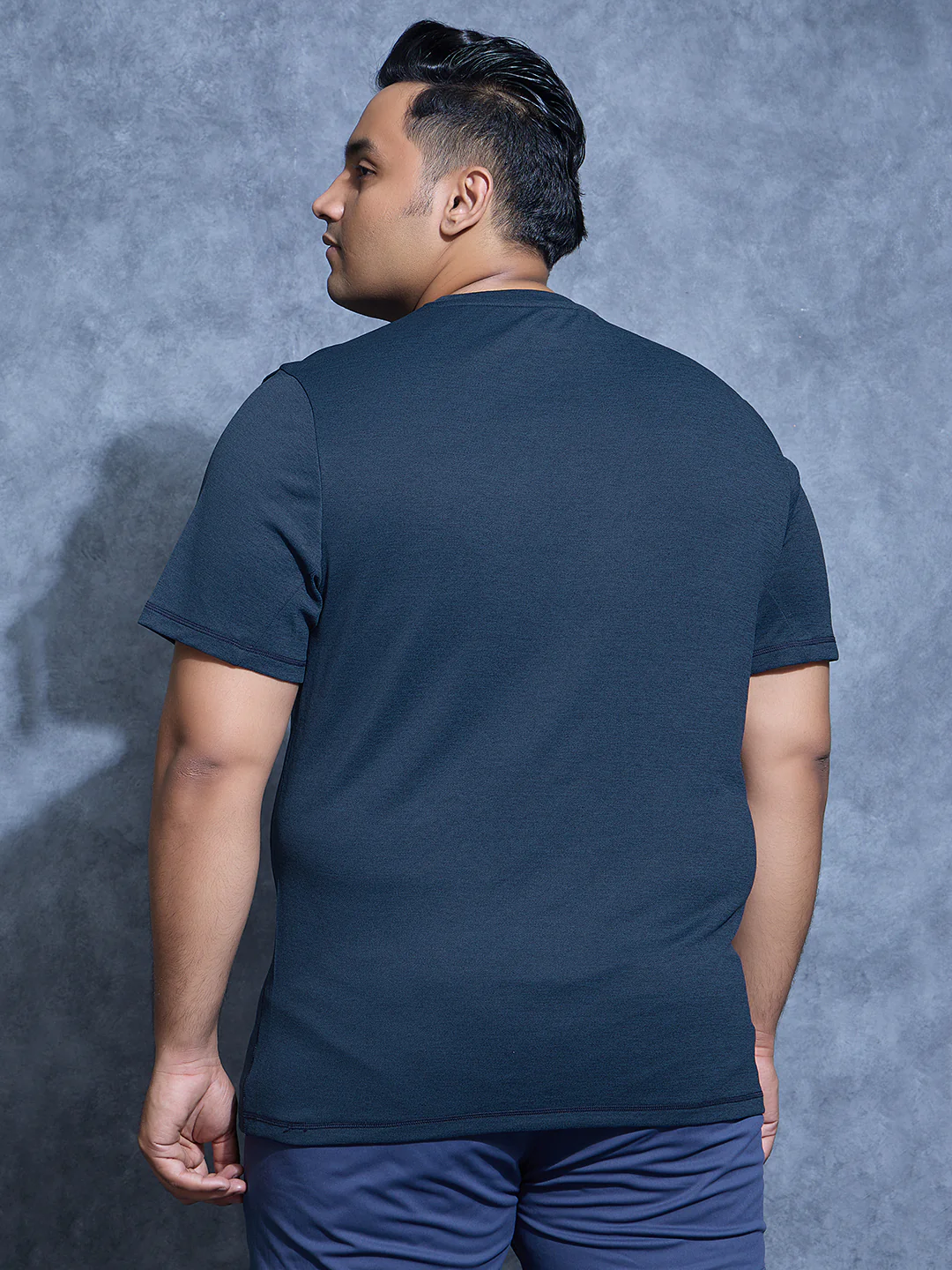 Men Plus Size Solid Slim Fit Crew Neck T-shirt with DOUBLE COOL - Image 4