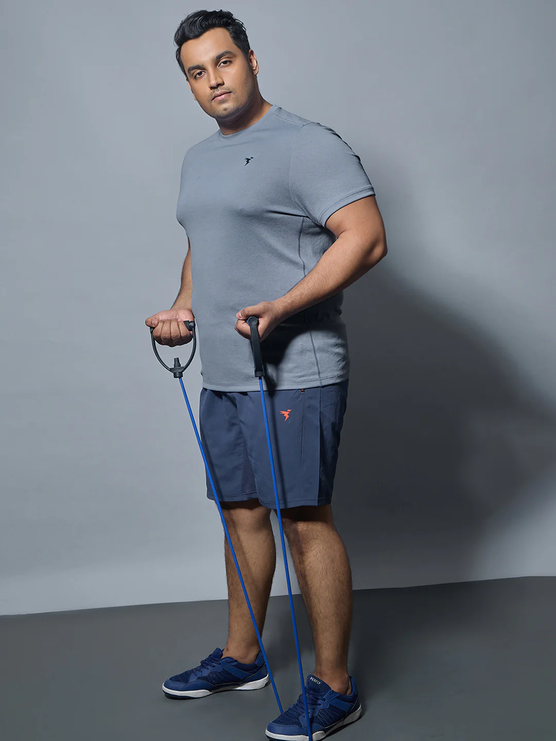 Men Plus Size Solid Slim Fit Crew Neck T-shirt with DOUBLE COOL - Image 5