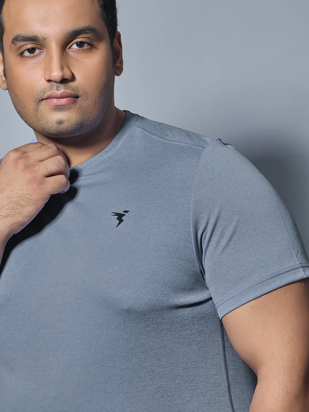 Men Plus Size Solid Slim Fit Crew Neck T-shirt with DOUBLE COOL - Image 6
