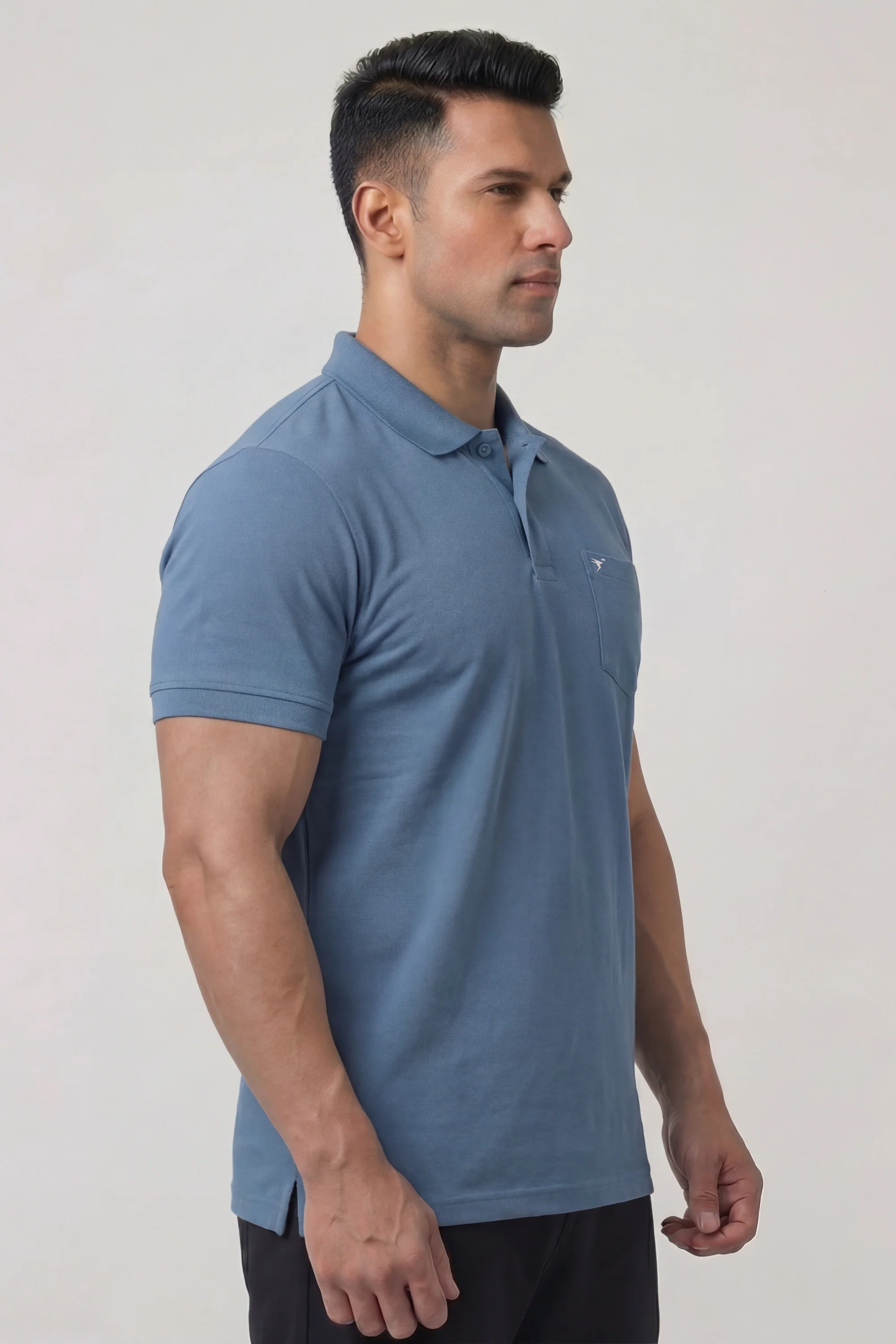 Men Plus Size Solid Slim Fit Polo T-shirt with MATPIQ - Image 3