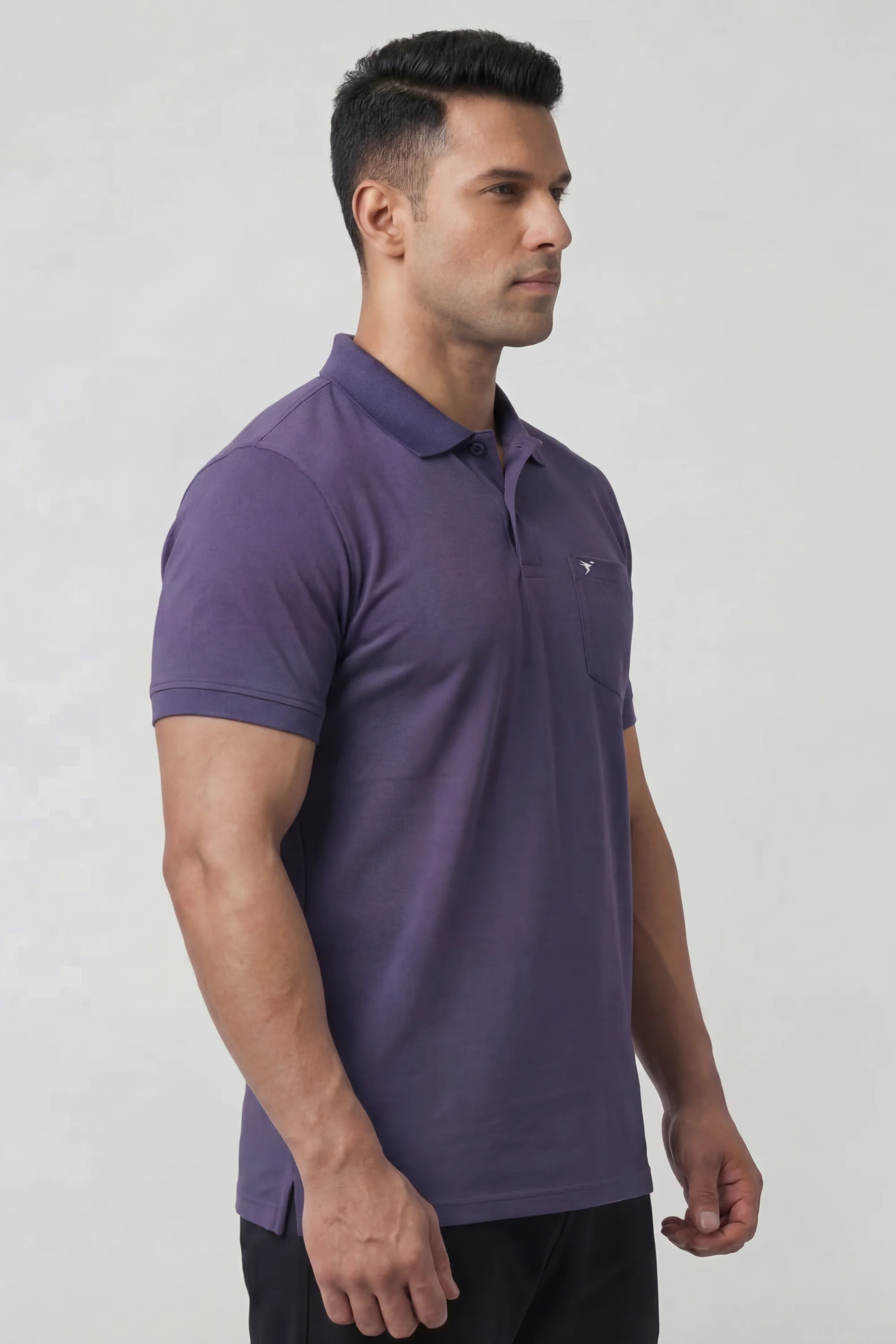 Men Plus Size Solid Slim Fit Polo T-shirt with MATPIQ - Image 3