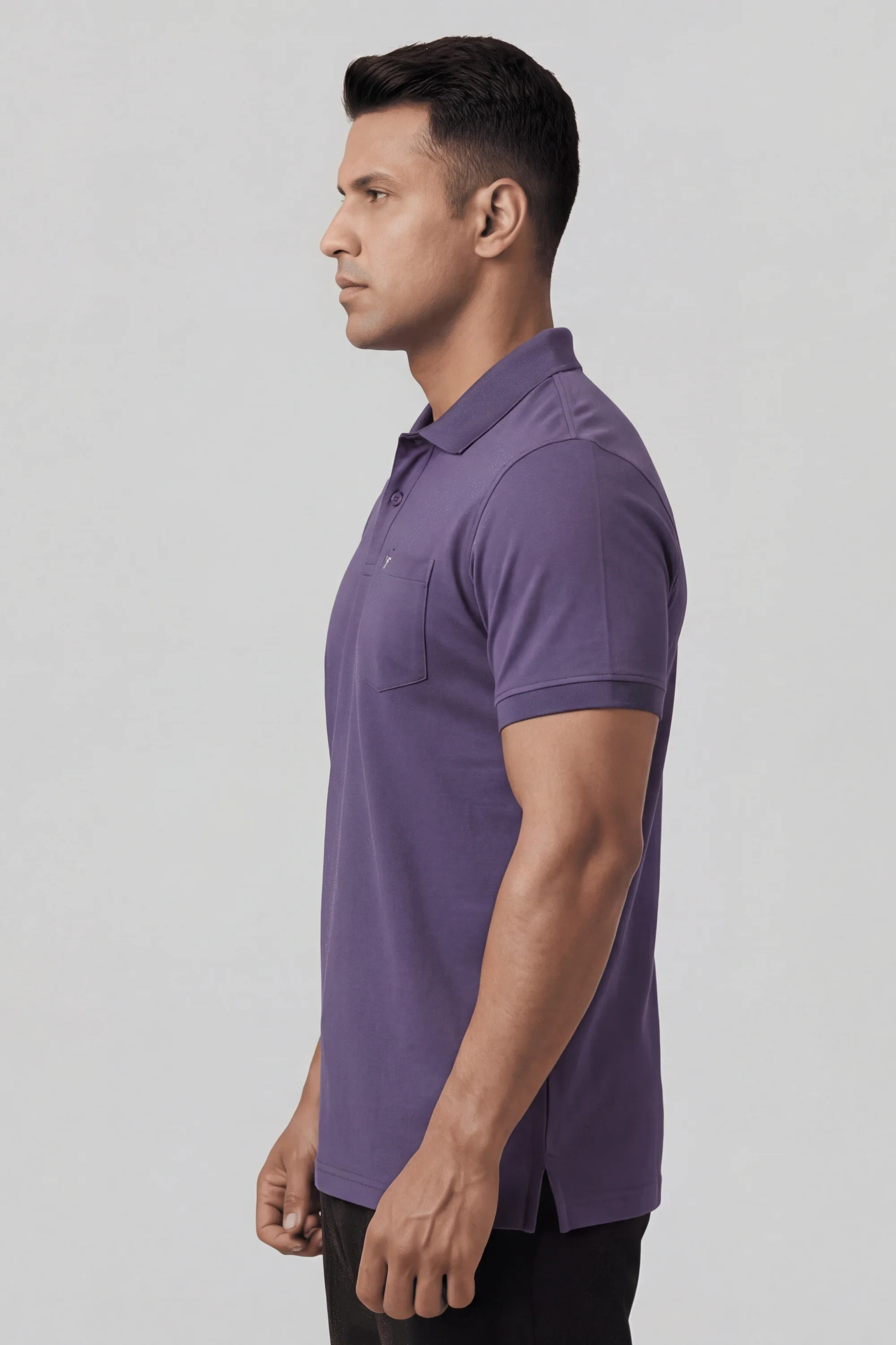 Men Plus Size Solid Slim Fit Polo T-shirt with MATPIQ - Image 4