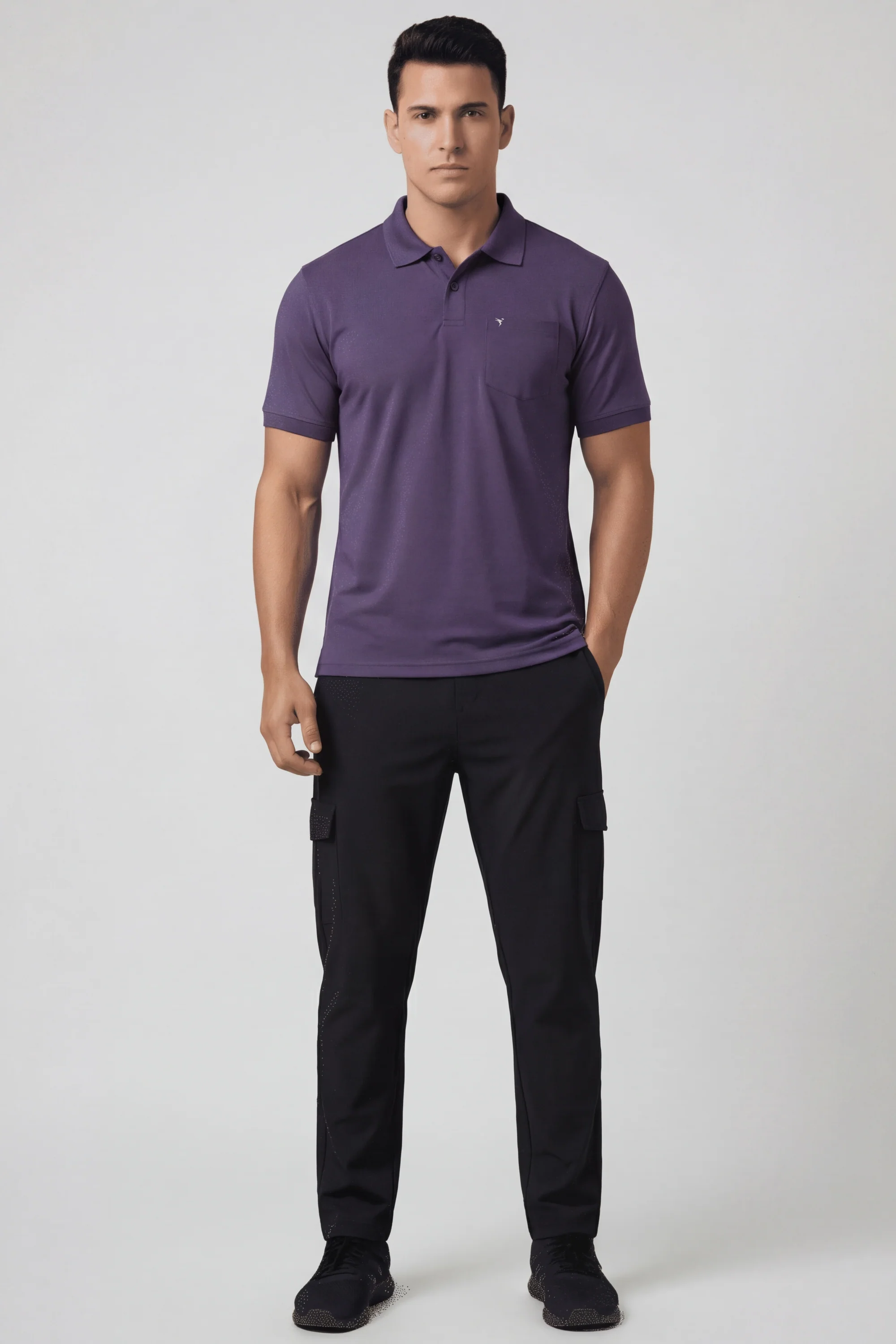 Men Plus Size Solid Slim Fit Polo T-shirt with MATPIQ - Image 5