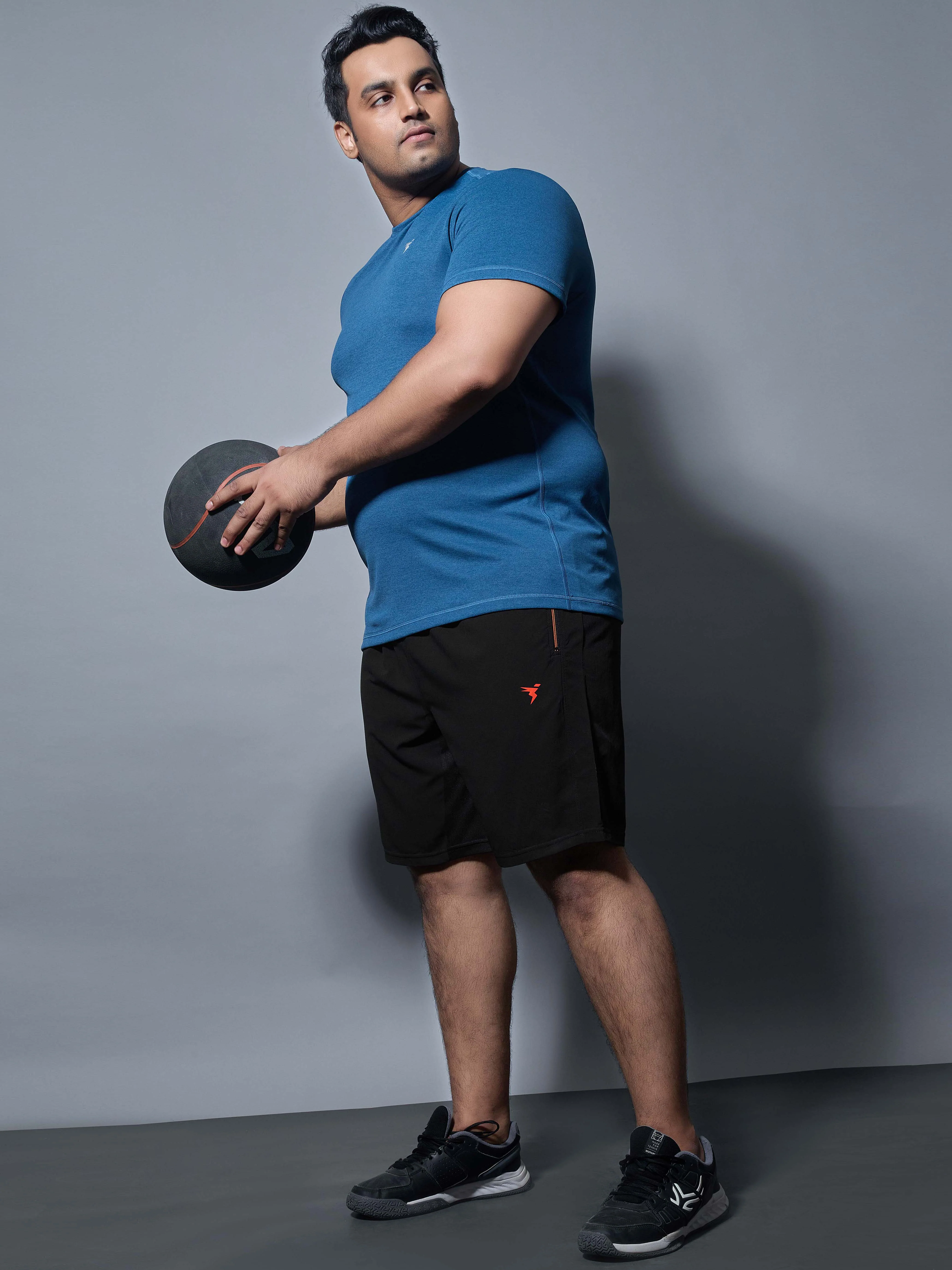 Men Plus Size Solid Slim Fit Shorts with TECHNOLITE