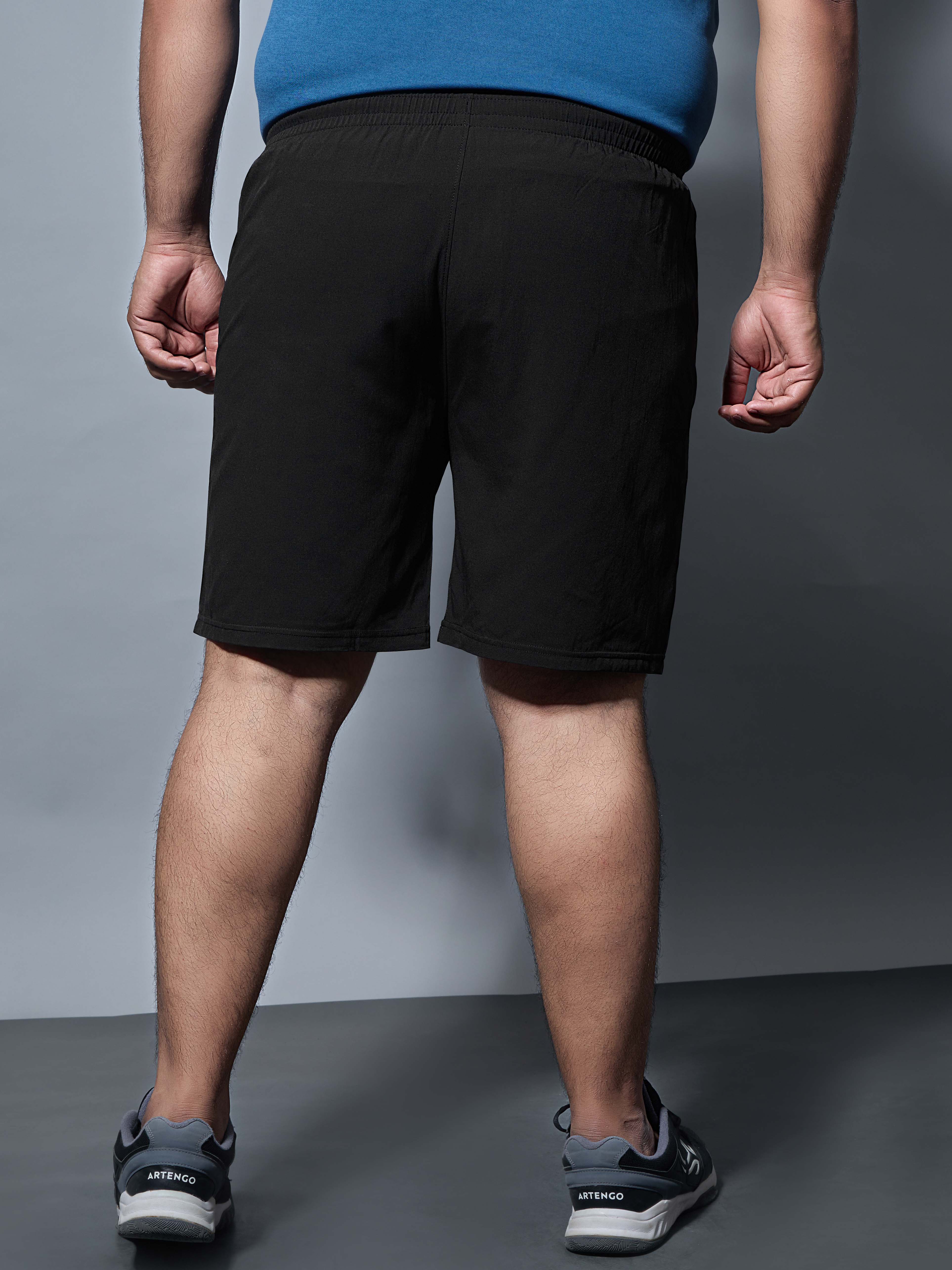 Men Plus Size Solid Slim Fit Shorts with TECHNOLITE - Image 4
