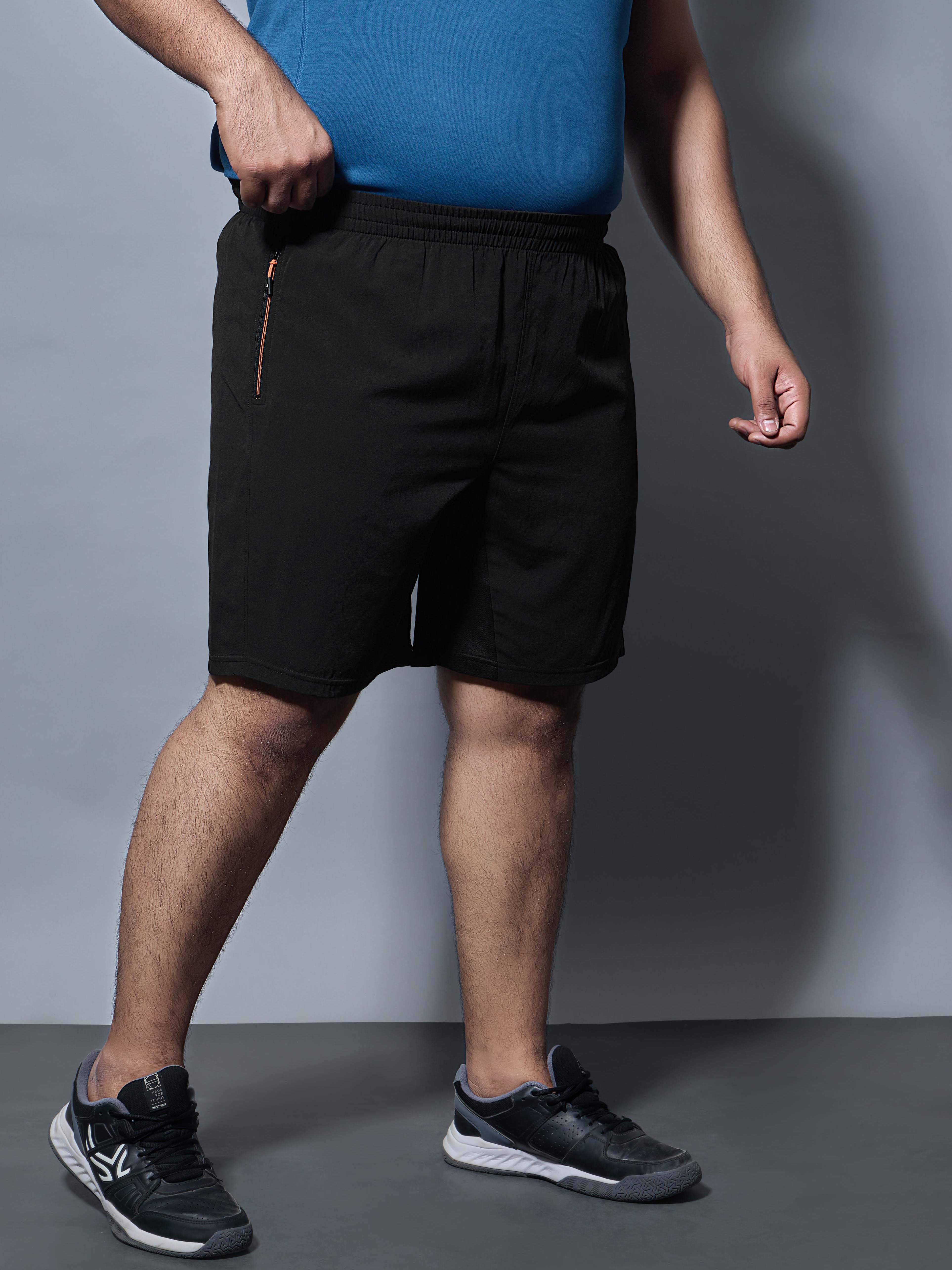 Men Plus Size Solid Slim Fit Shorts with TECHNOLITE - Image 5