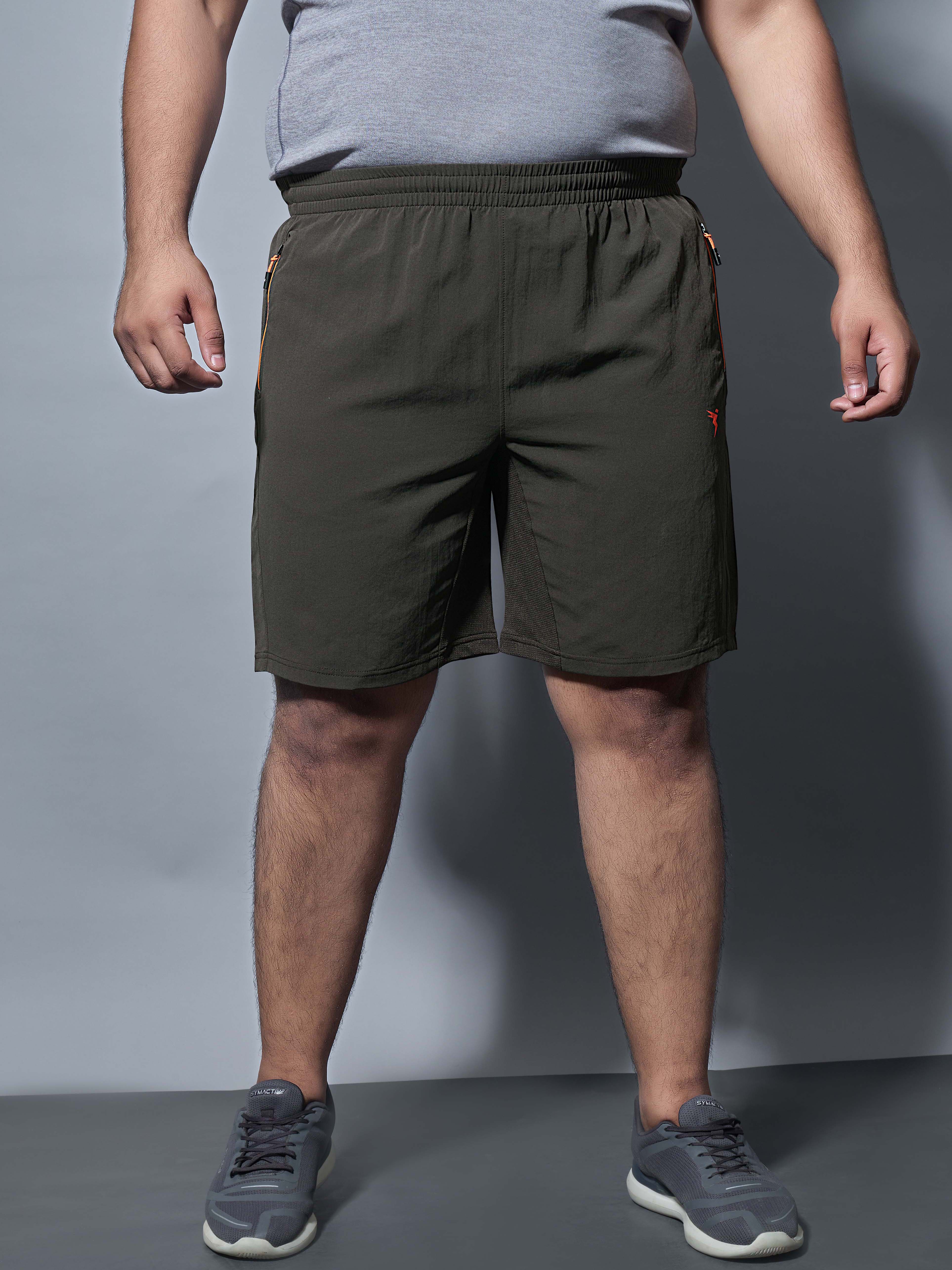 Men Plus Size Solid Slim Fit Shorts with TECHNOLITE - Image 2