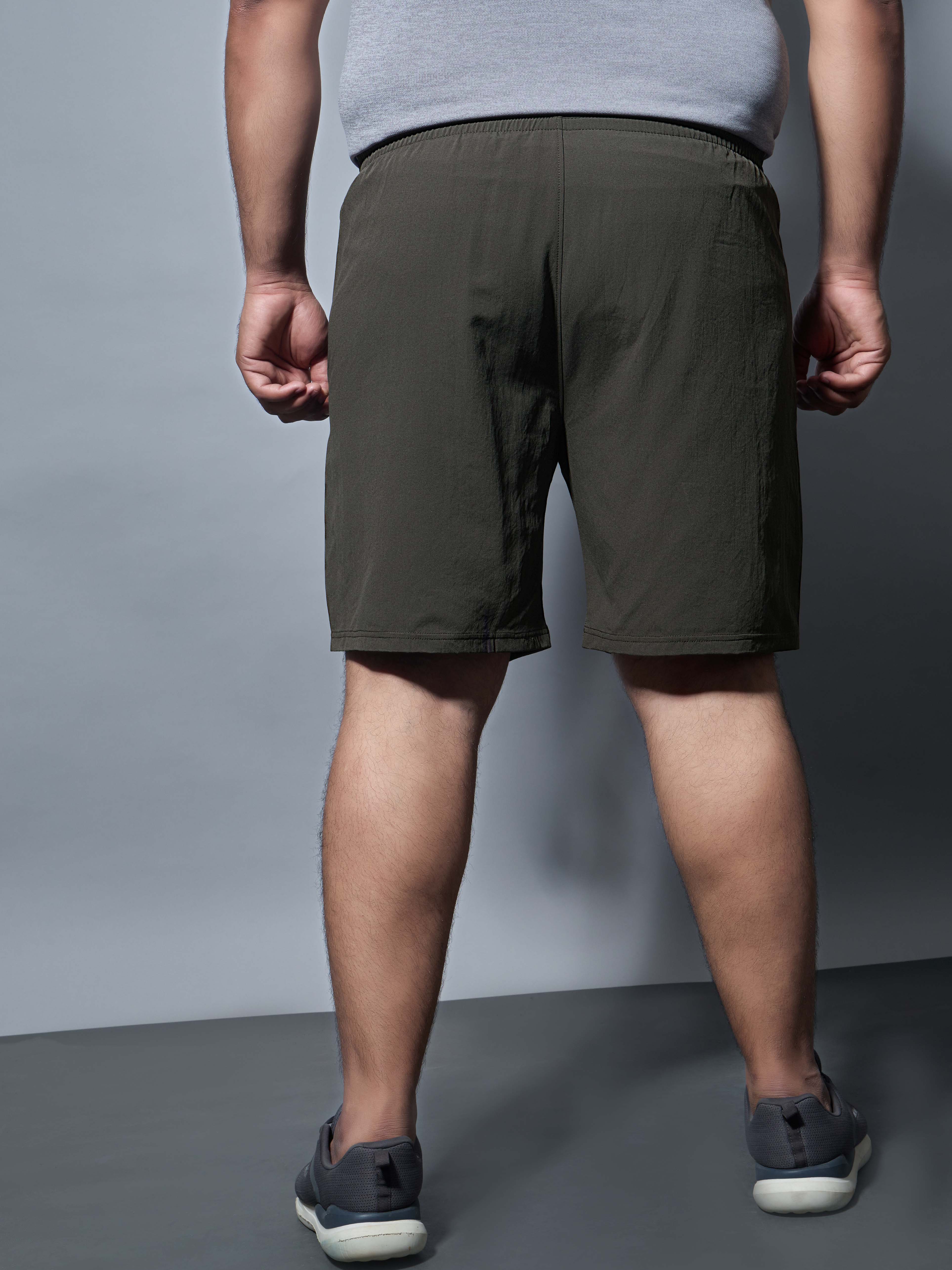 Men Plus Size Solid Slim Fit Shorts with TECHNOLITE - Image 3