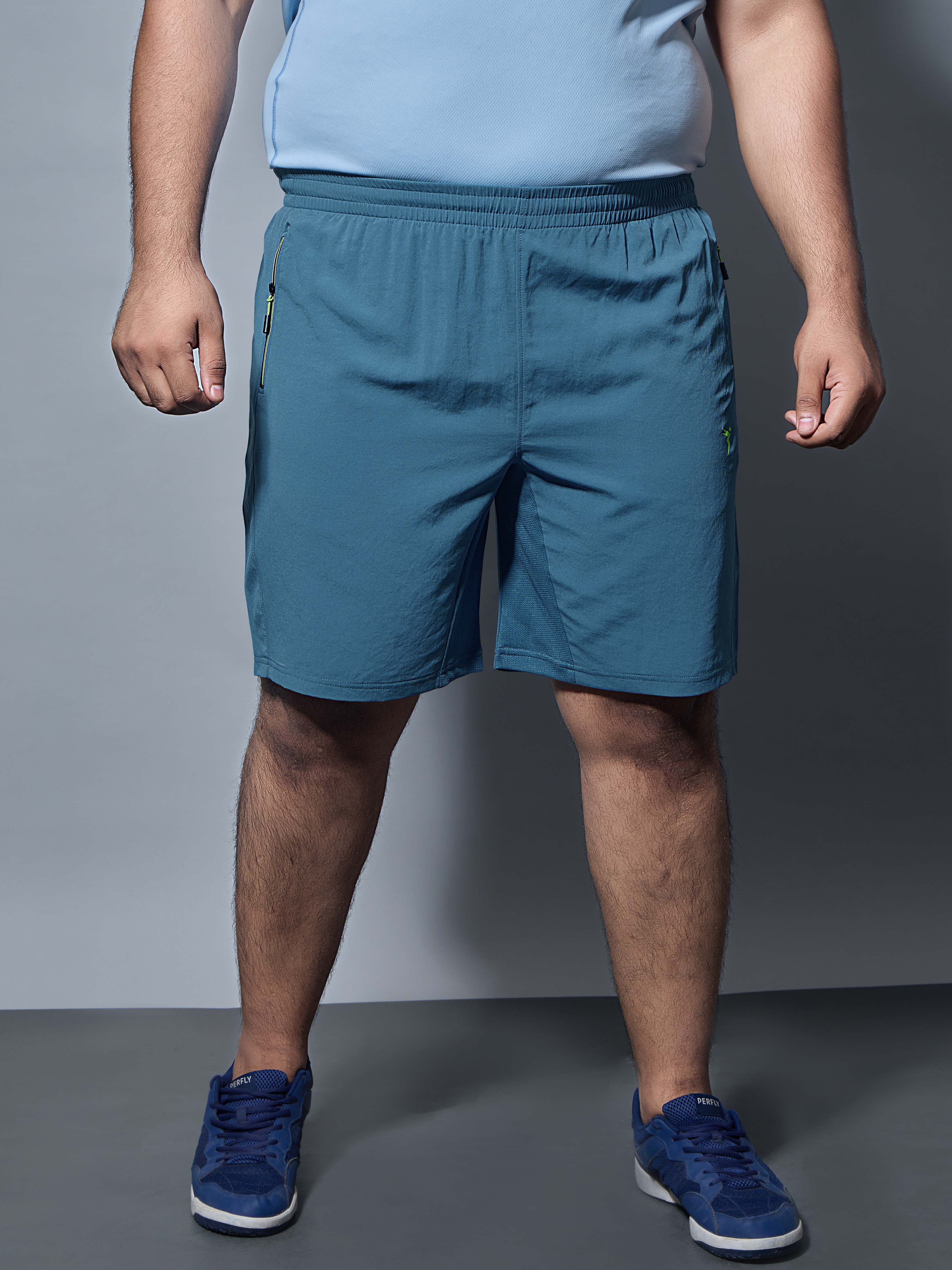Men Plus Size Solid Slim Fit Shorts with TECHNOLITE