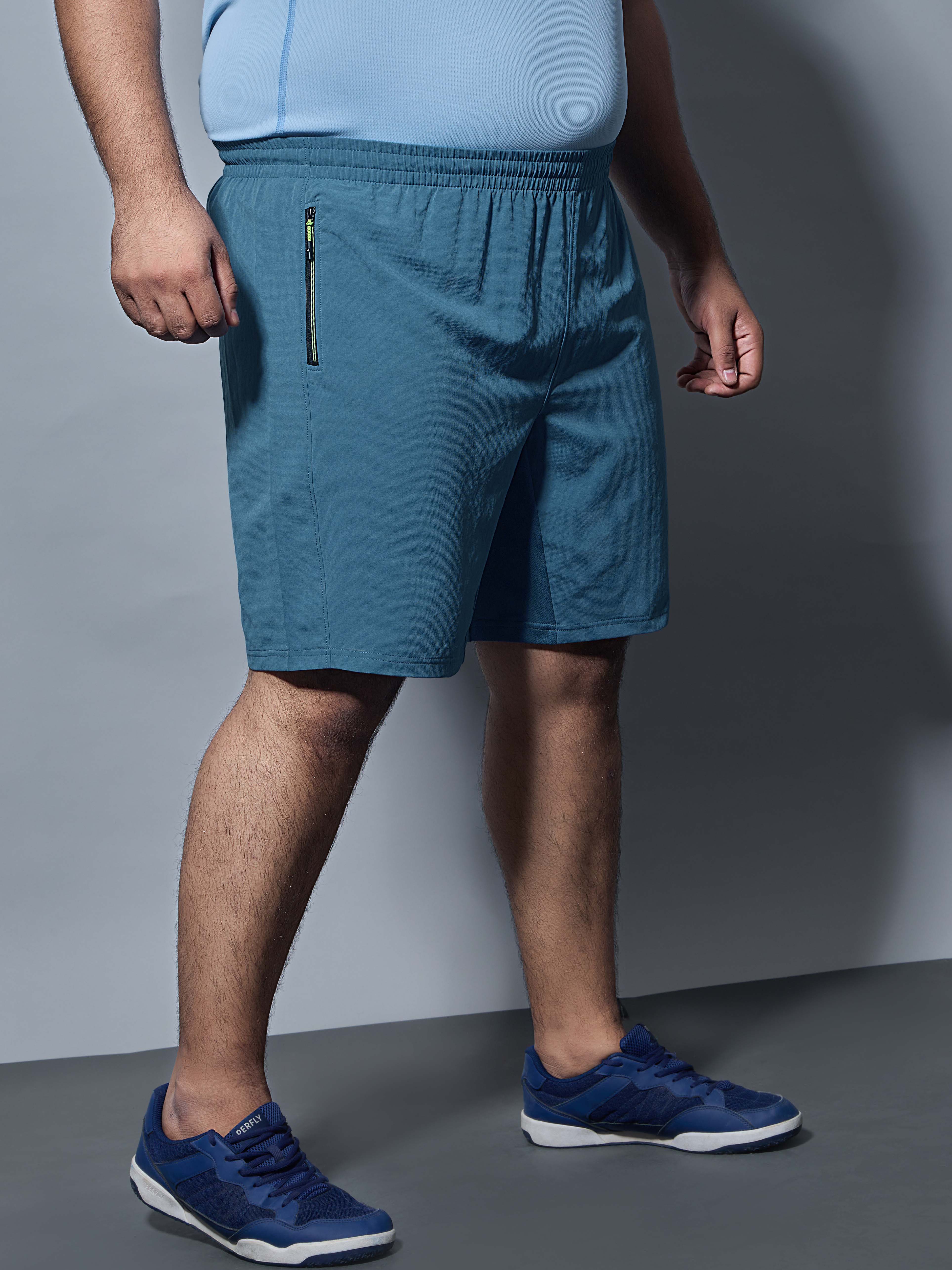 Men Plus Size Solid Slim Fit Shorts with TECHNOLITE - Image 5