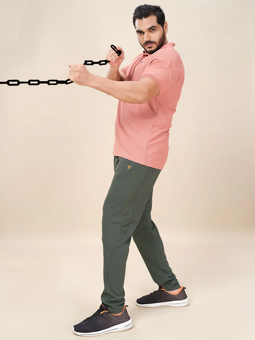 Men Plus Size Solid Slim Fit Trackpants with TECHNO DRY - Image 4