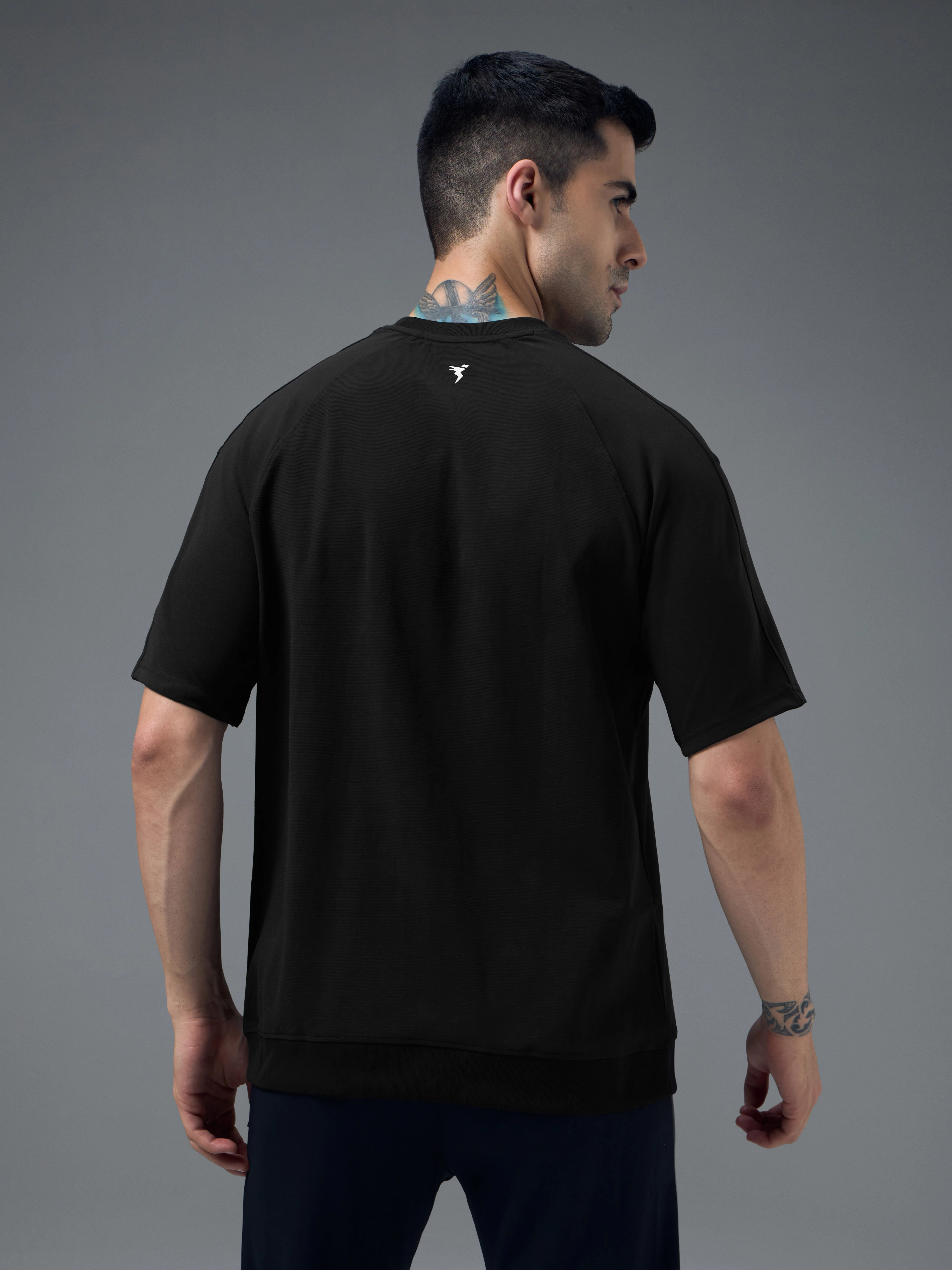 Men Printed Oversized Round Neck Sports T-shirt with ELASTO PLUS - Image 3