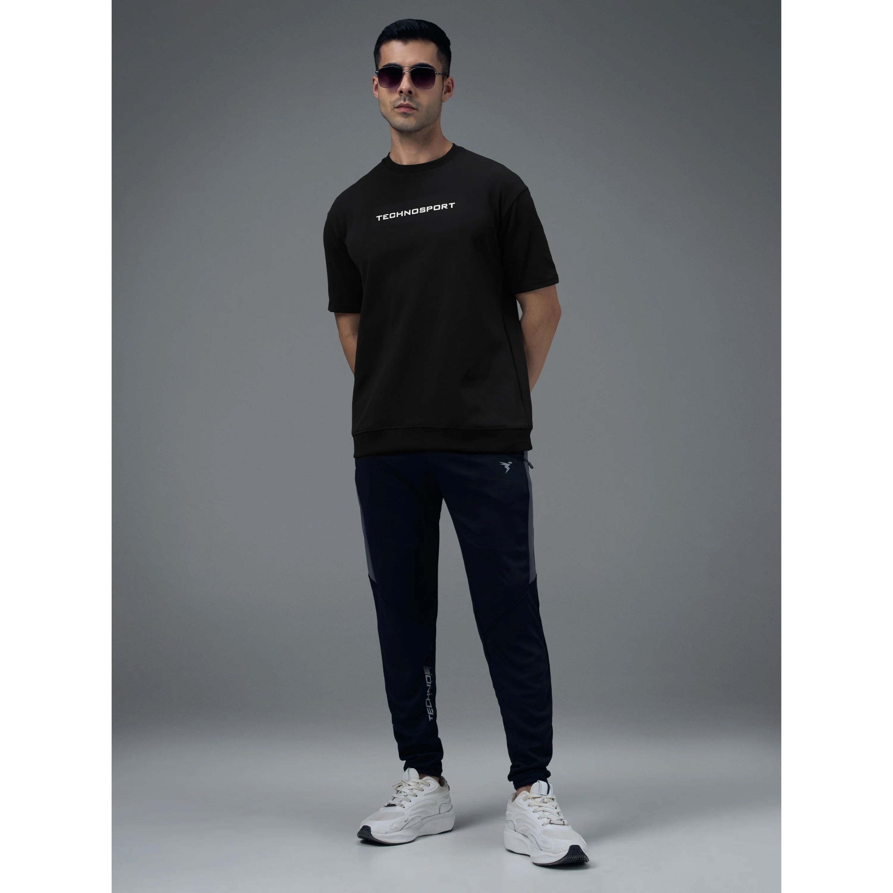 Men Printed Oversized Round Neck Sports T-shirt with ELASTO PLUS - Image 5