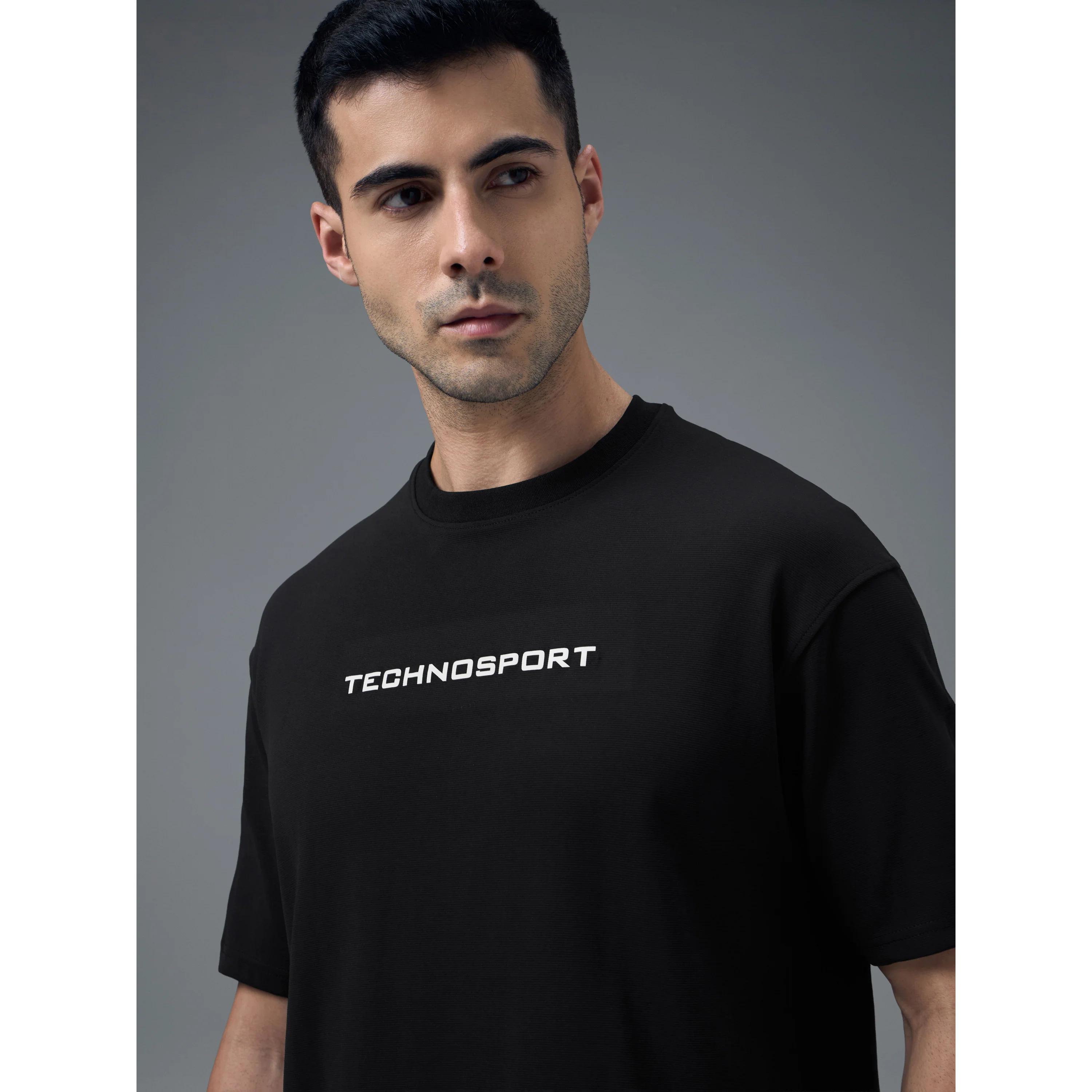 Men Printed Oversized Round Neck Sports T-shirt with ELASTO PLUS - Image 6
