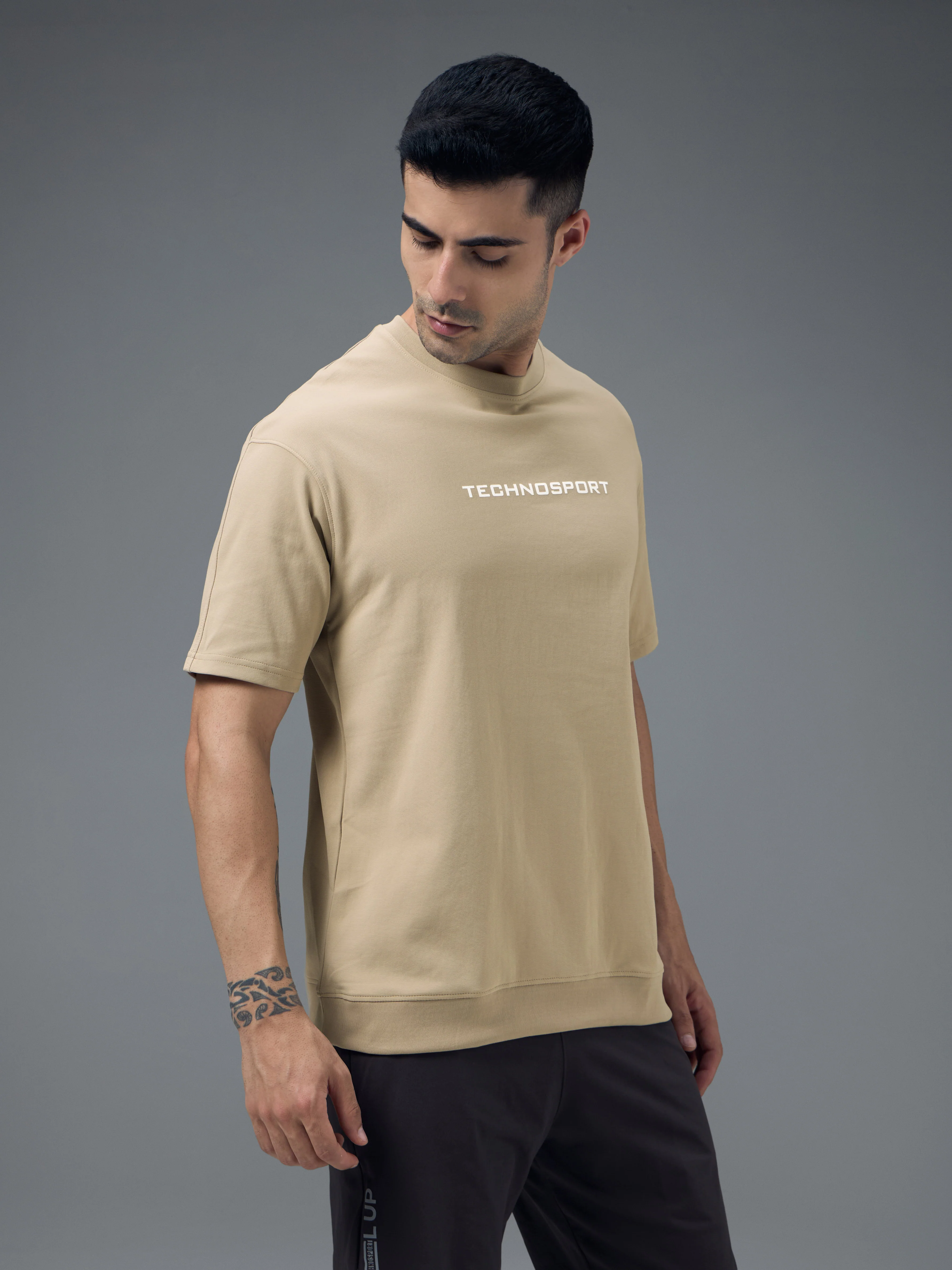 Men Printed Oversized Round Neck Sports T-shirt with ELASTO PLUS - Image 4