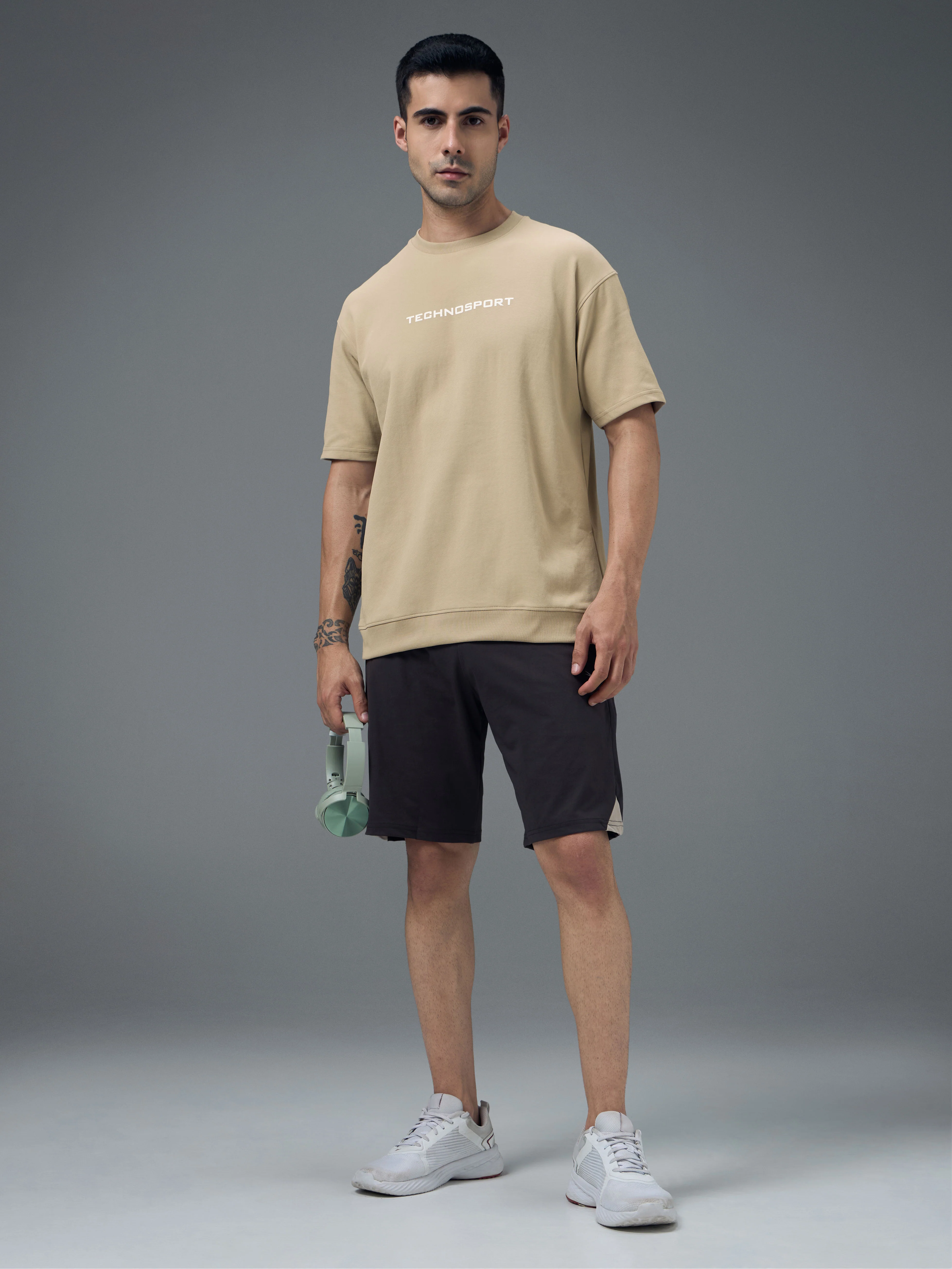 Men Printed Oversized Round Neck Sports T-shirt with ELASTO PLUS - Image 5