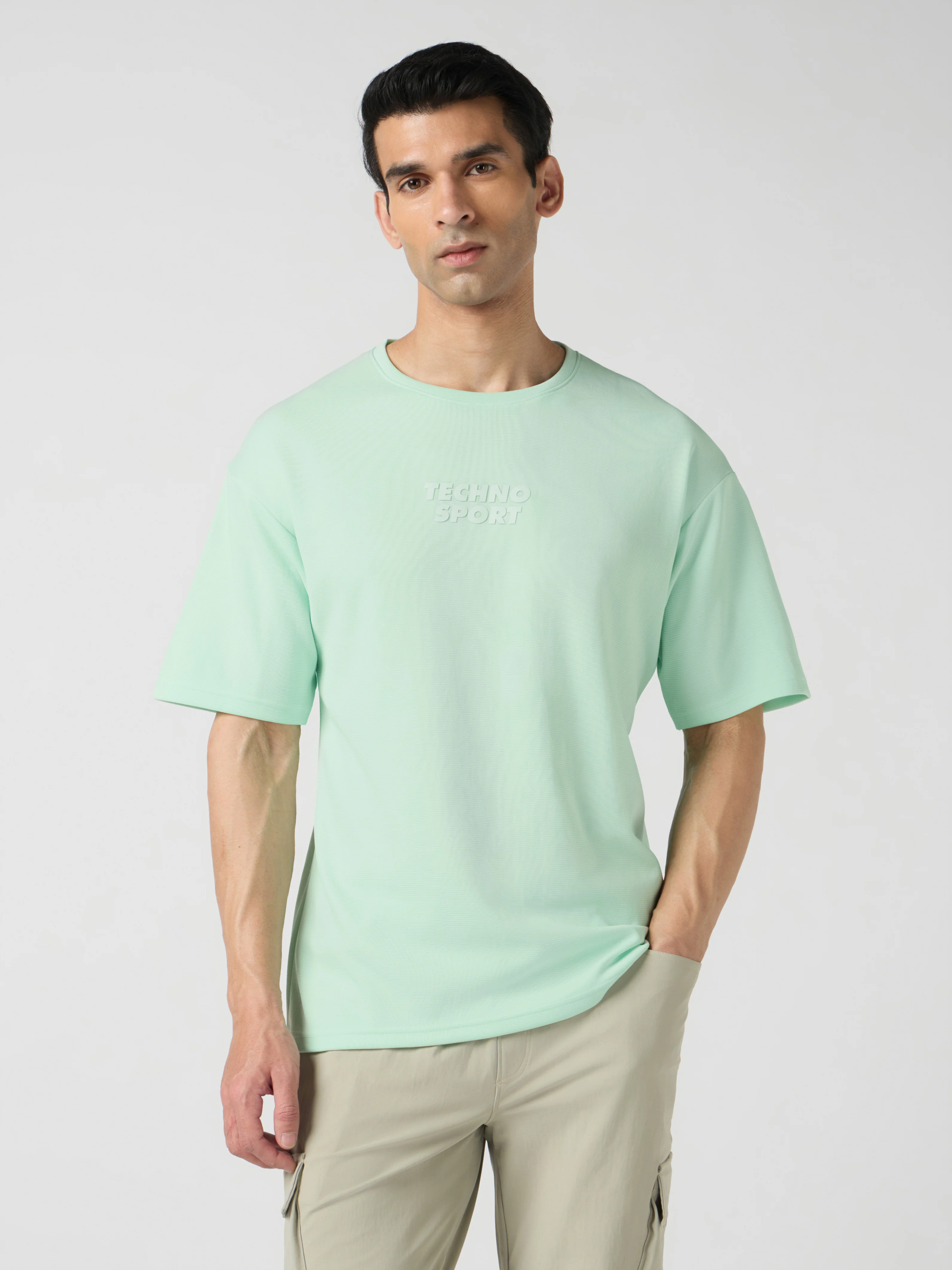 Men Printed Oversized Round Neck T-shirt with COTFLEX - Image 2