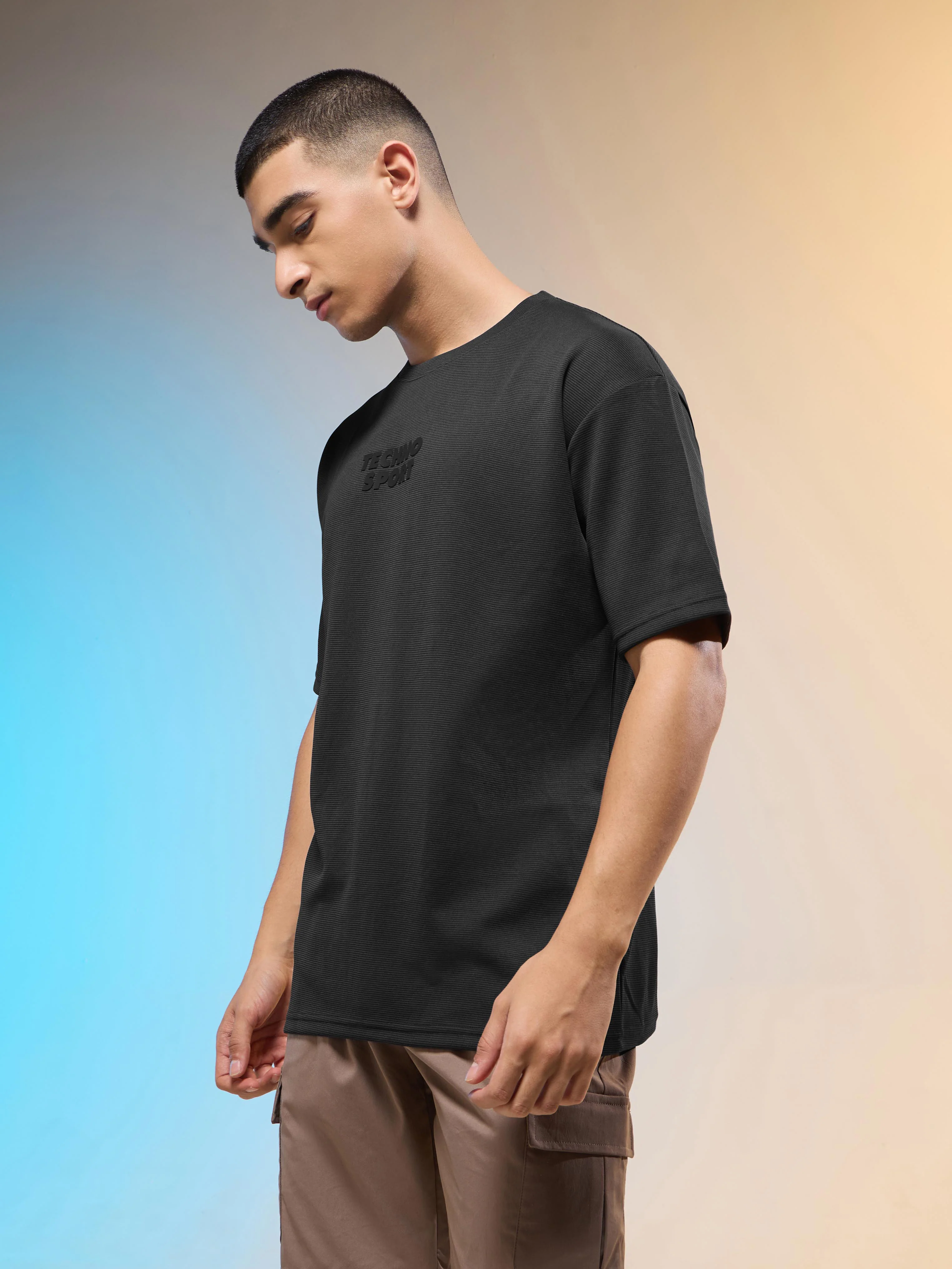 Men Printed Oversized Round Neck T-shirt with COTFLEX - Image 4