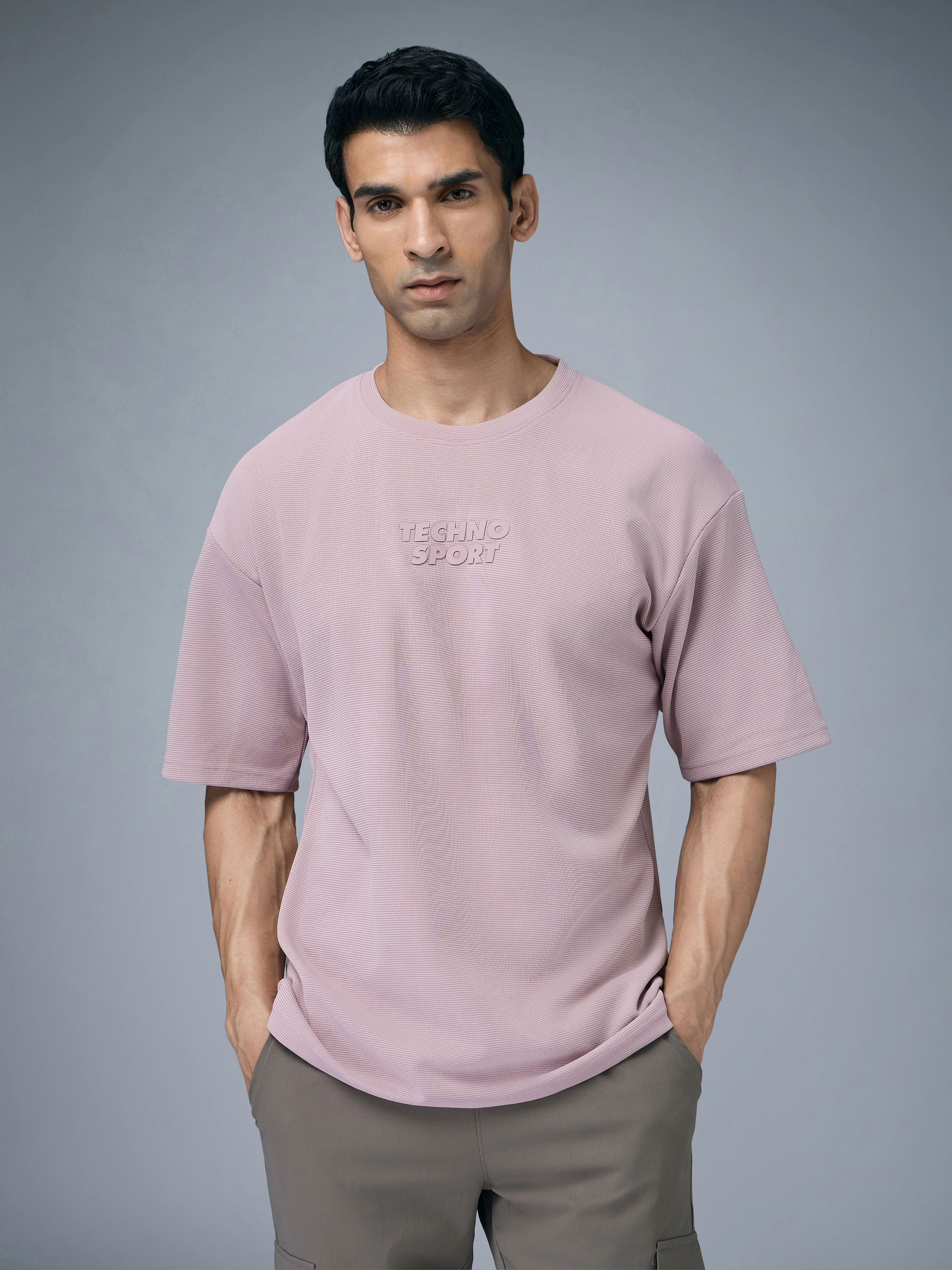 Men Printed Oversized Round Neck T-shirt with COTFLEX - Image 2