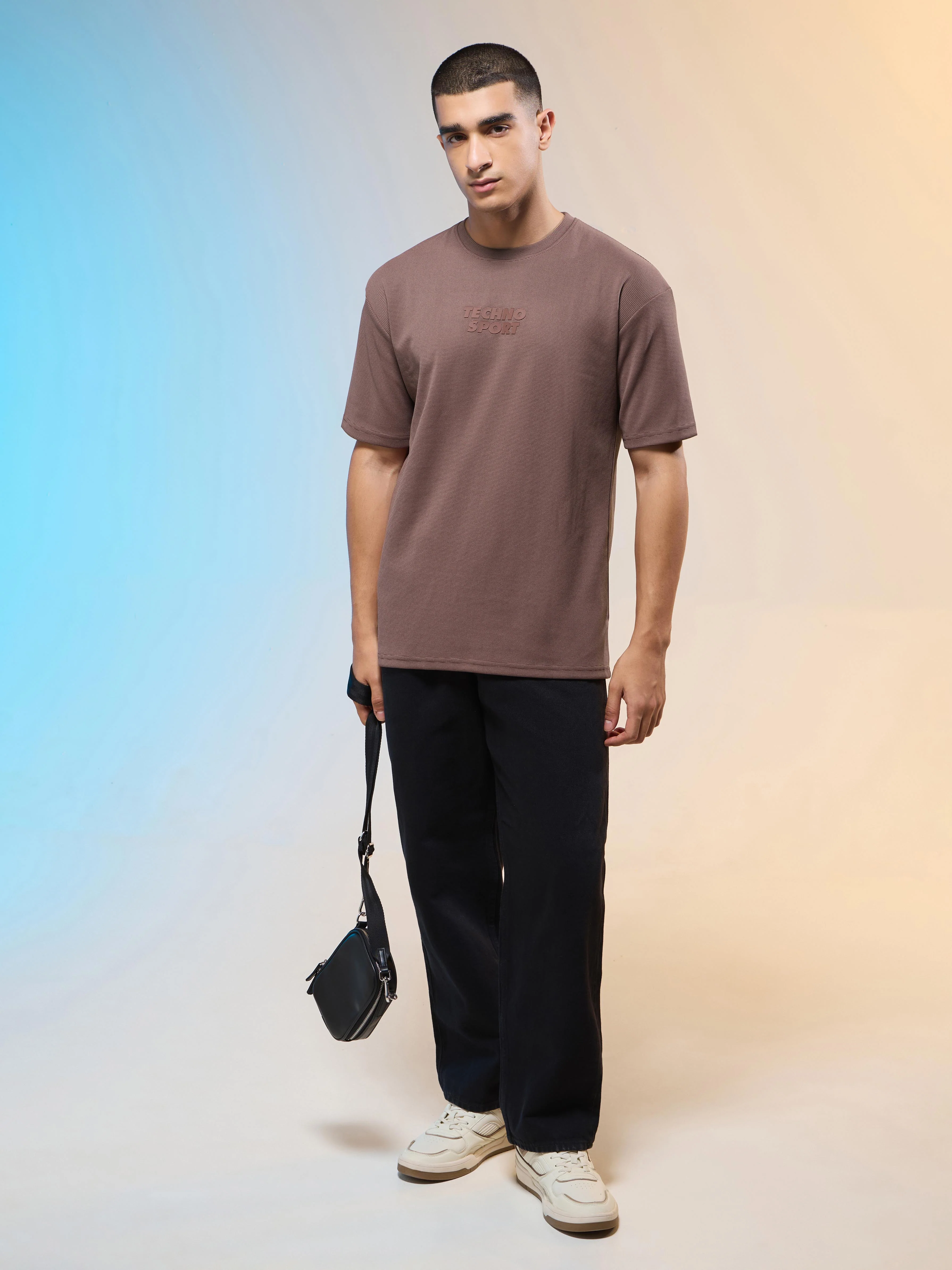 Men Printed Oversized Round Neck T-shirt with COTFLEX - Image 5