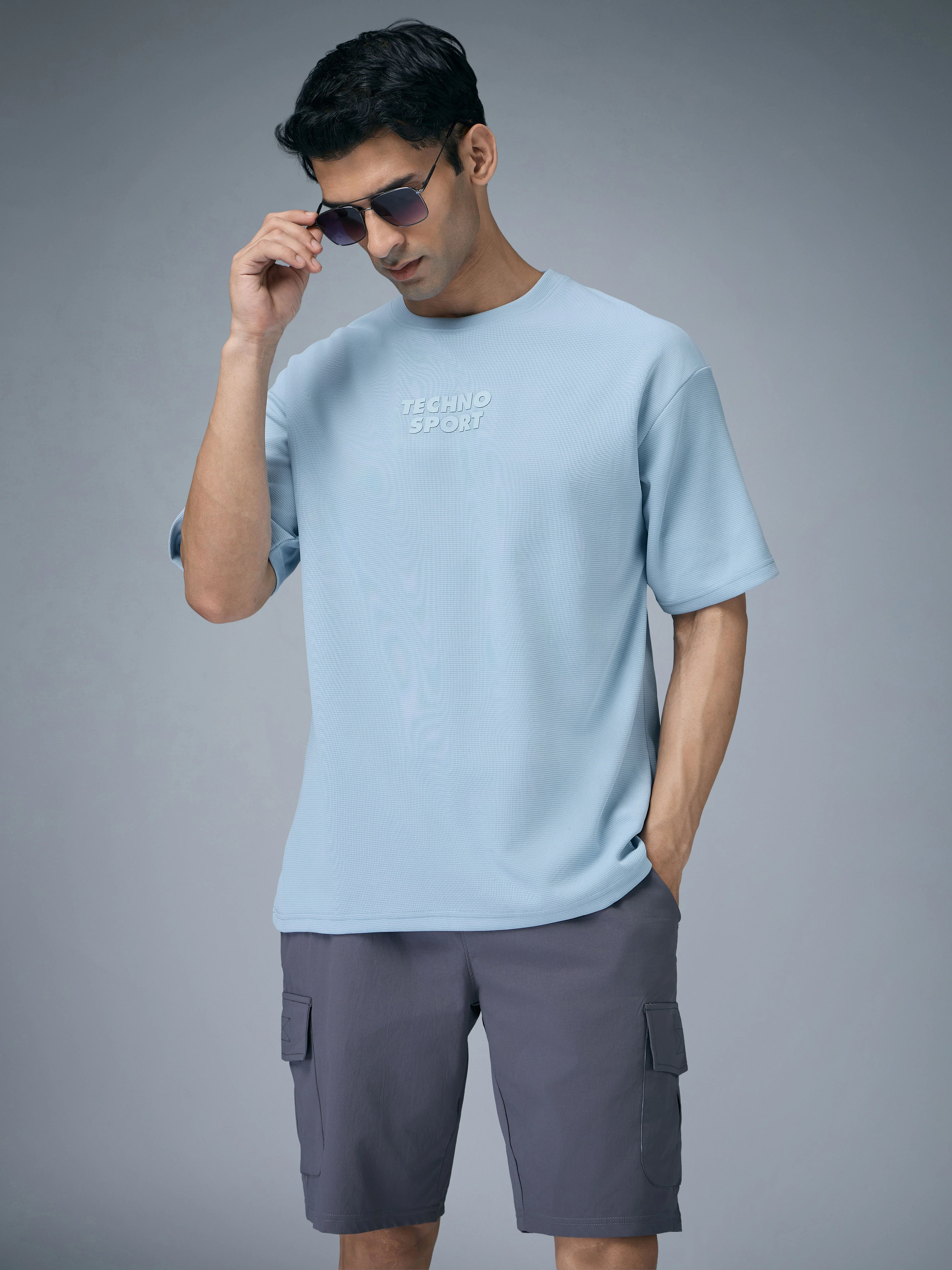 Men Printed Oversized Round Neck T-shirt with COTFLEX