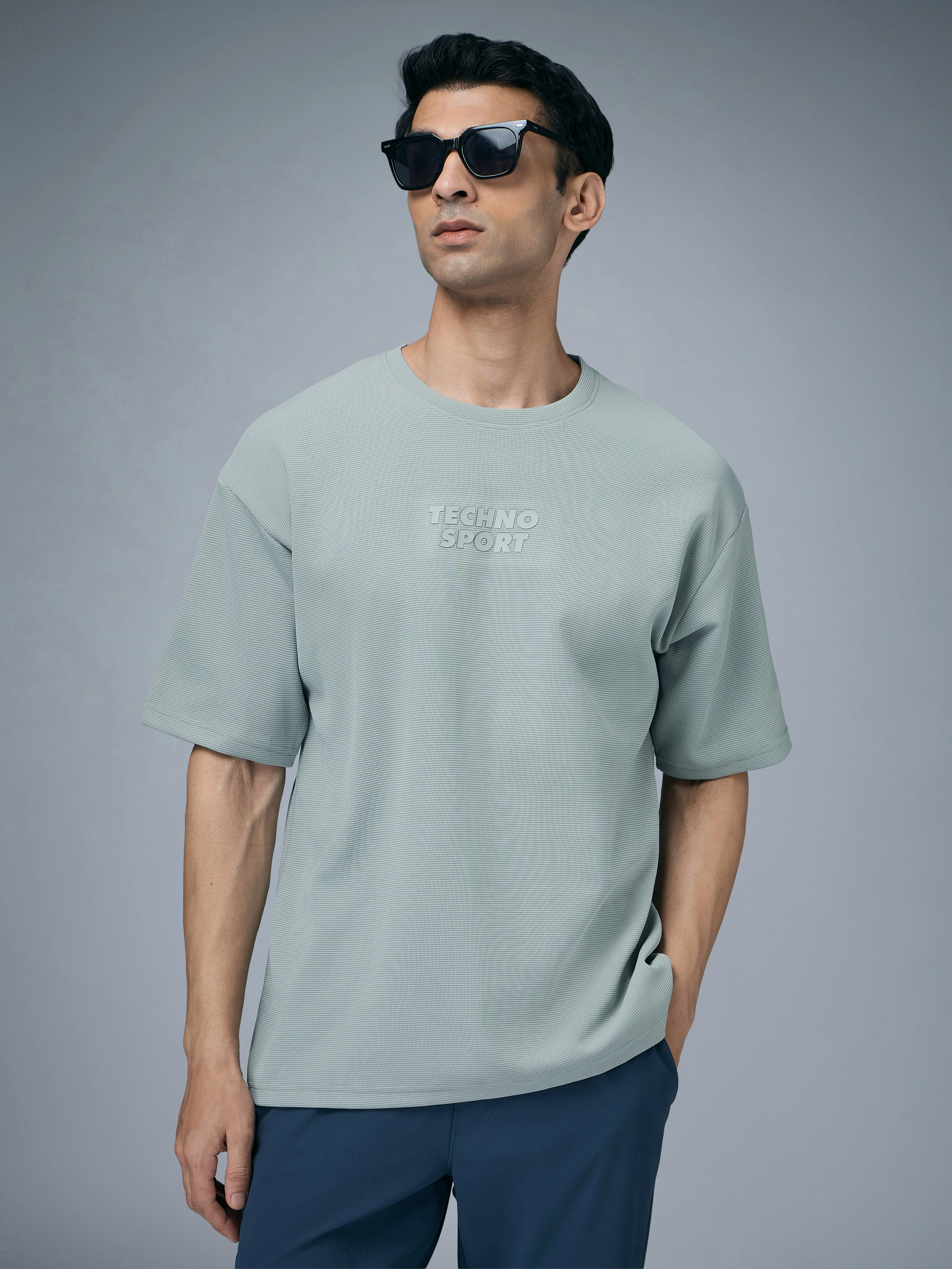 Men Printed Oversized Round Neck T-shirt with COTFLEX