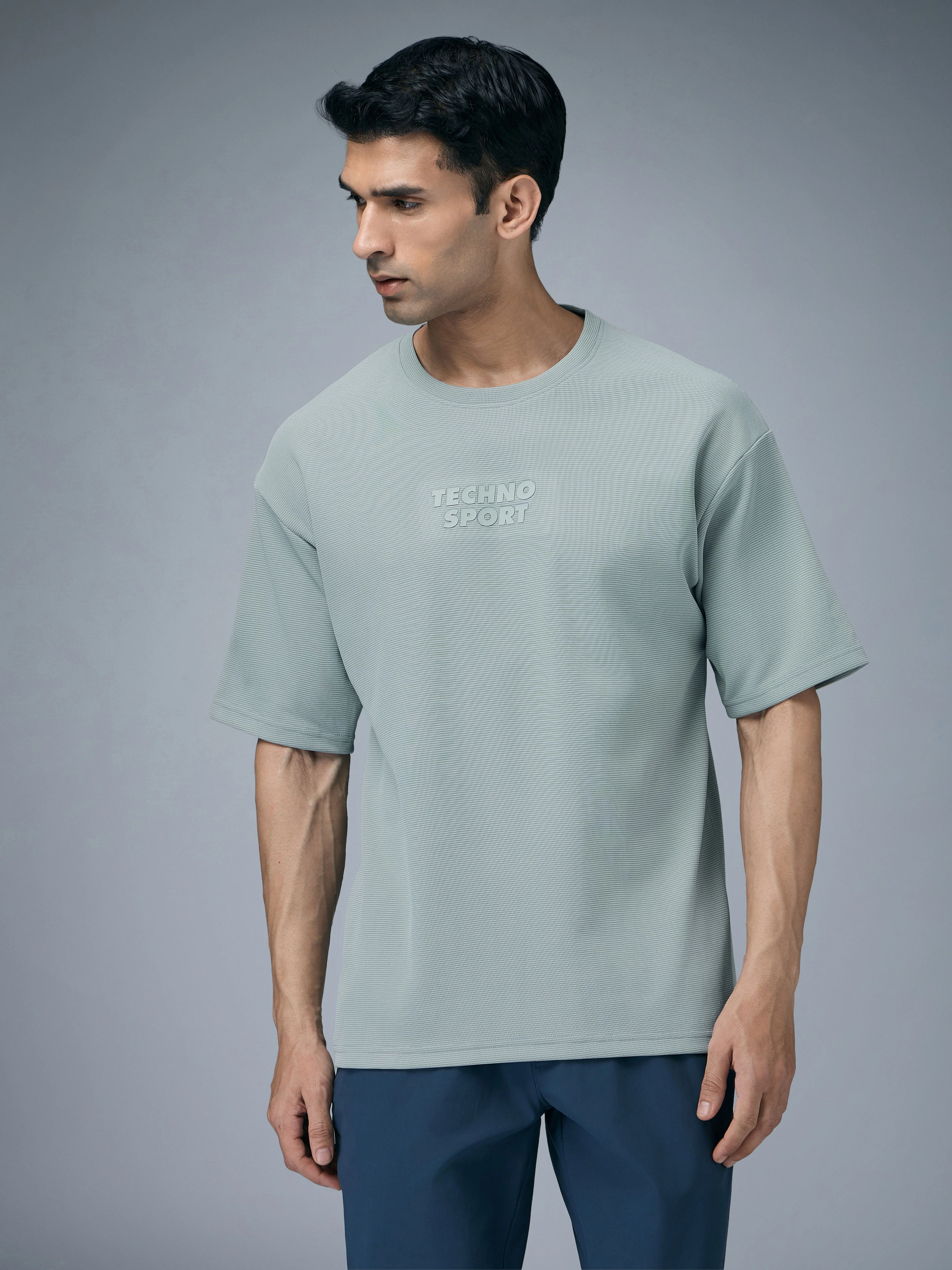 Men Printed Oversized Round Neck T-shirt with COTFLEX - Image 2