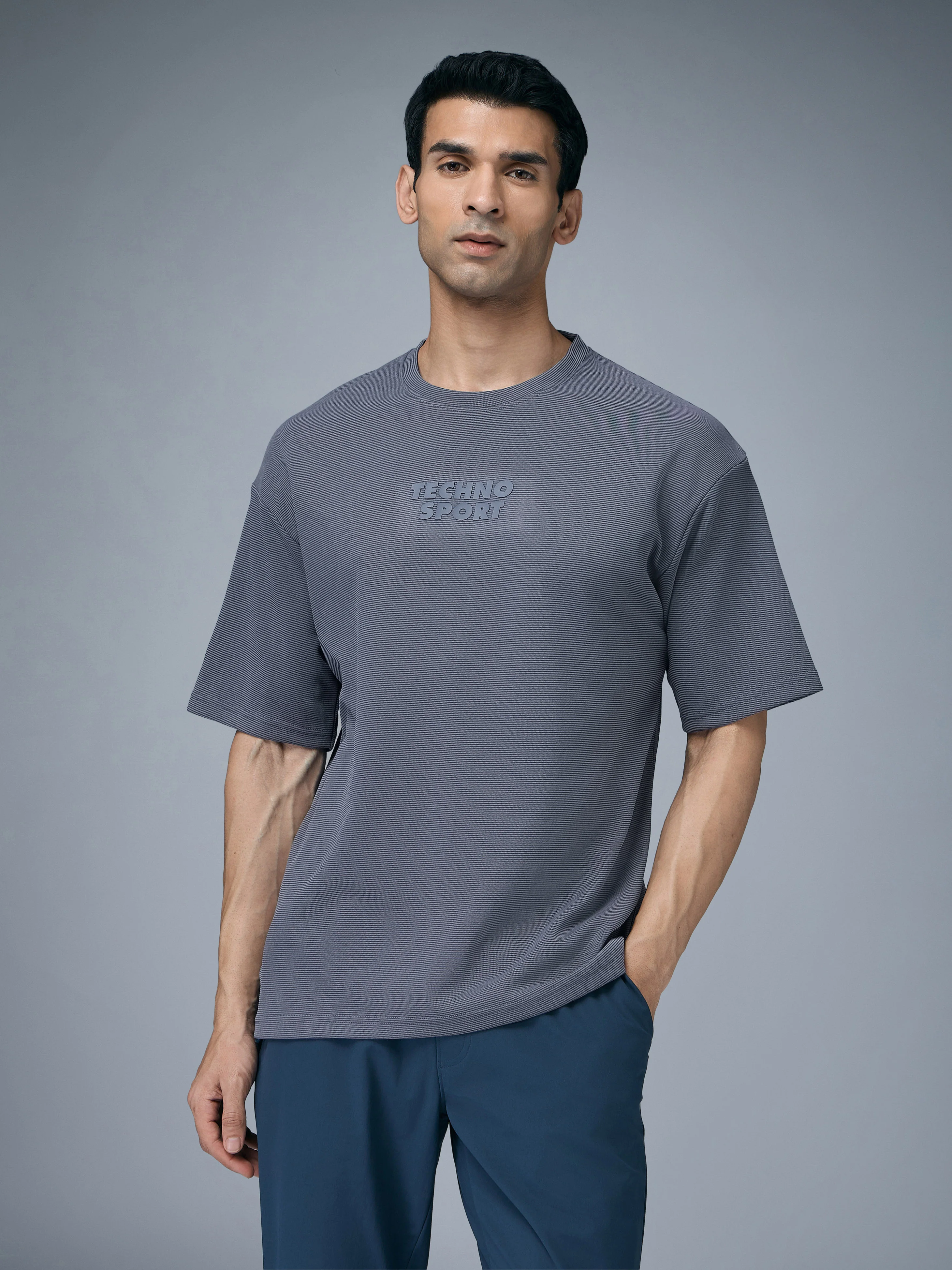 Men Printed Oversized Round Neck T-shirt with COTFLEX - Image 2