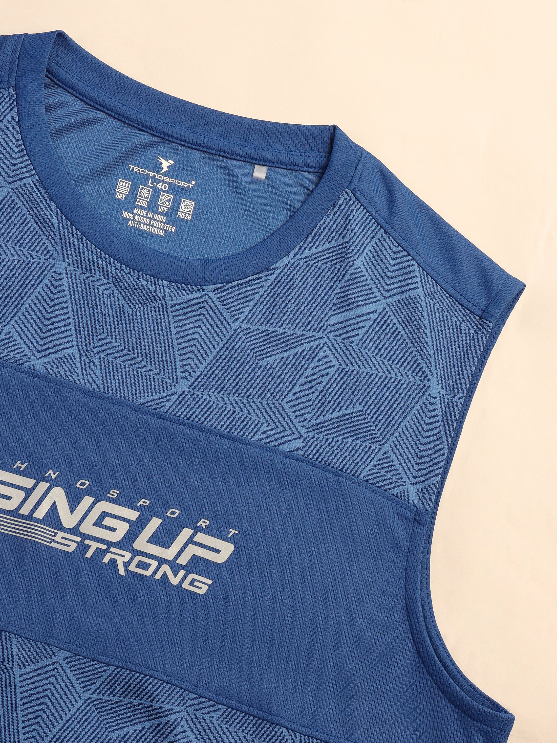 Men Printed Slim Fit Crew Neck Innerwear Vest with TECHNO COOL+ - Image 7