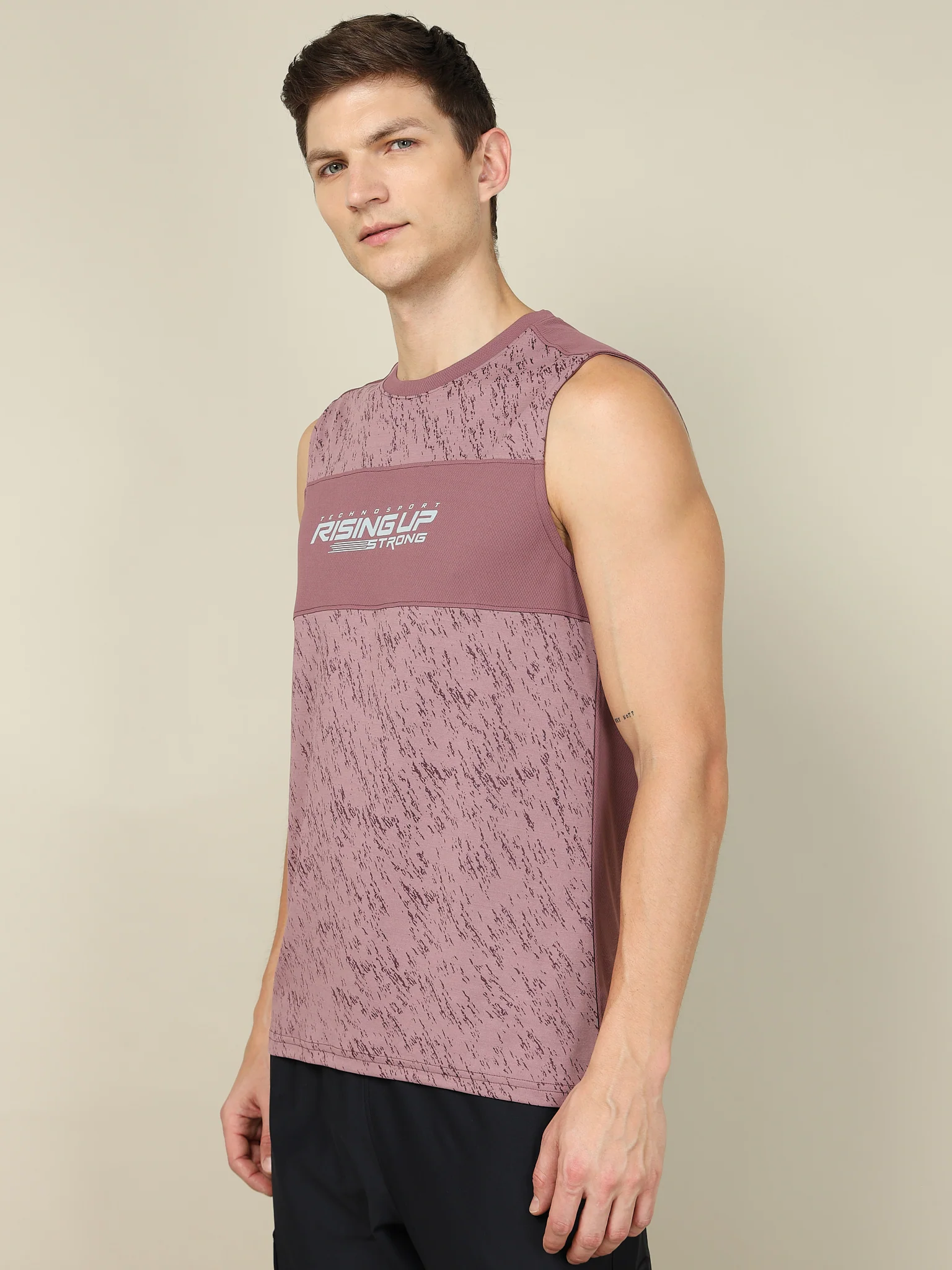 Men Printed Slim Fit Crew Neck Innerwear Vest with TECHNO COOL+ - Image 4