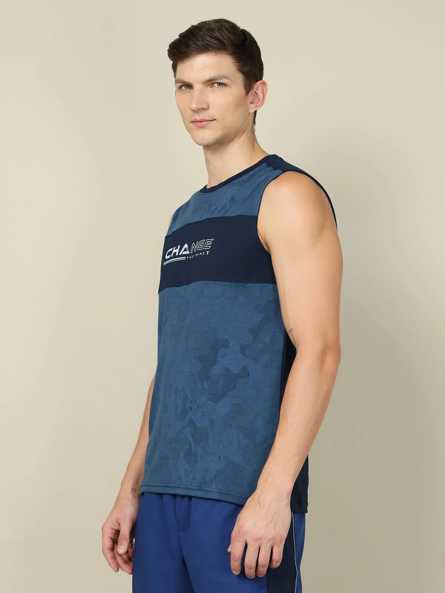 Men Printed Slim Fit Crew Neck Innerwear Vest with TECHNO COOL+ (Pack Of 2) - Image 3