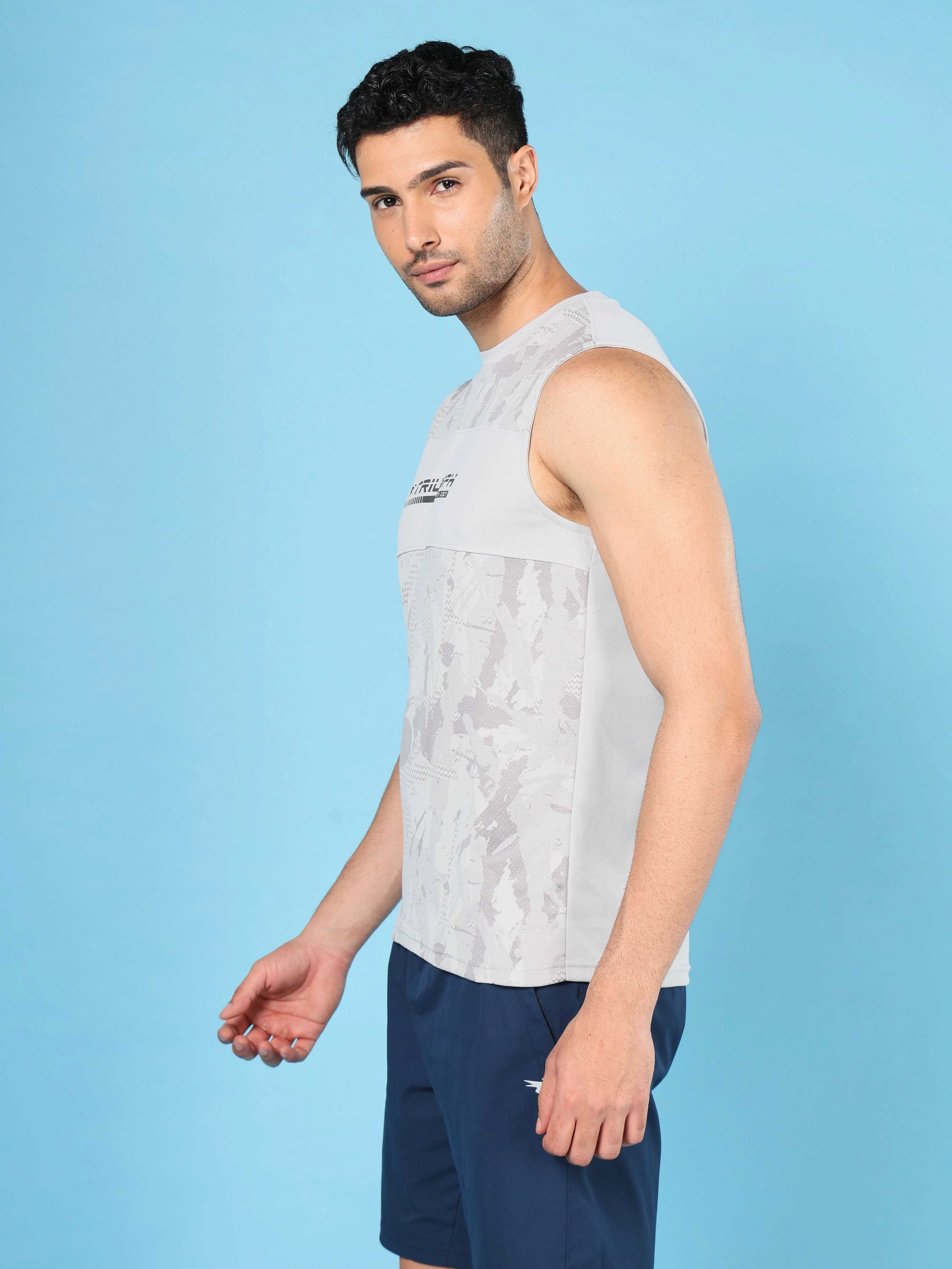 Men Printed Slim Fit Crew Neck Innerwear Vest with TECHNO COOL+ (Pack Of 2) - Image 3