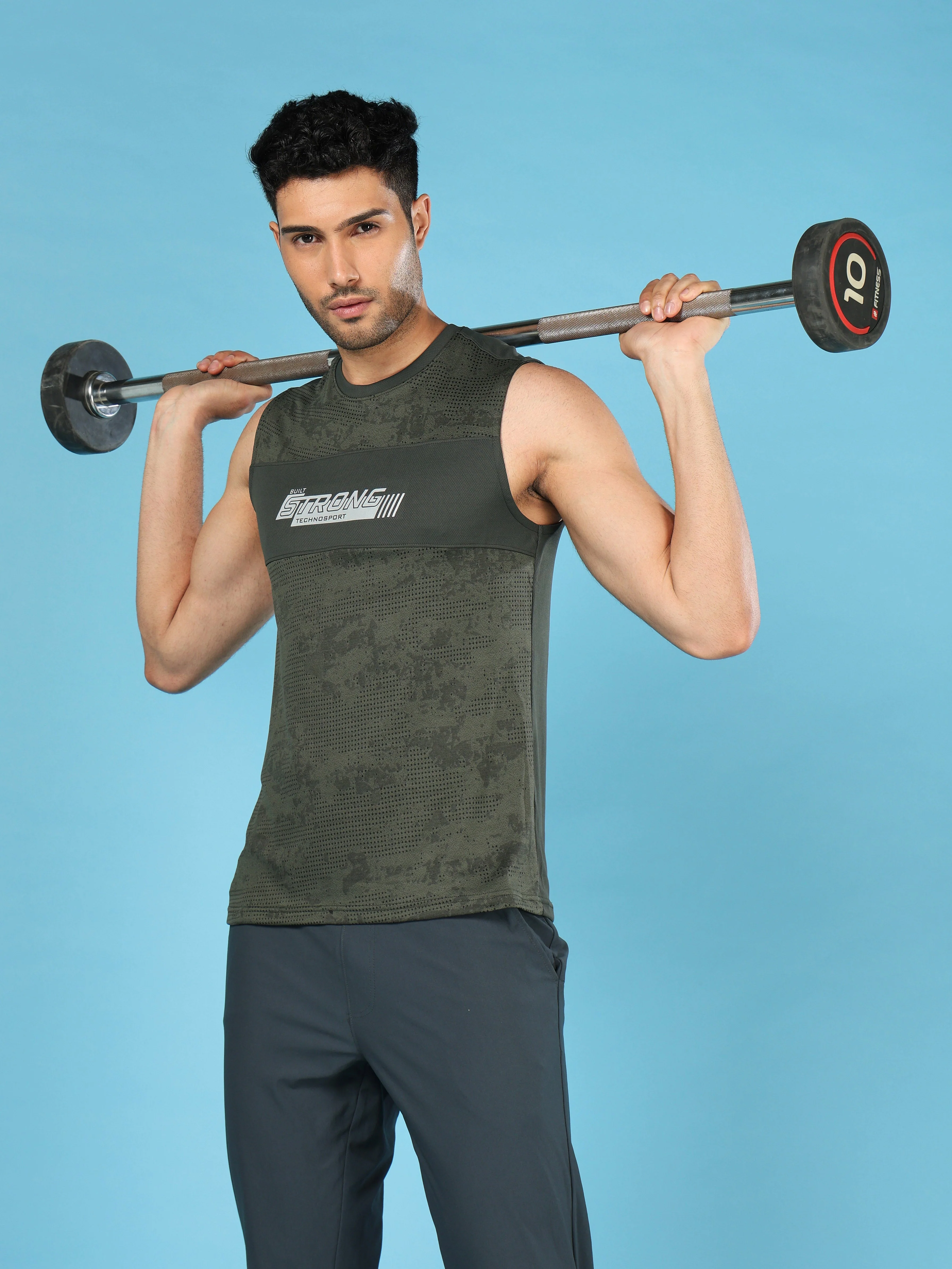 Men Printed Slim Fit Crew Neck Innerwear Vest with TECHNO COOL+ (Pack Of 2) - Image 4