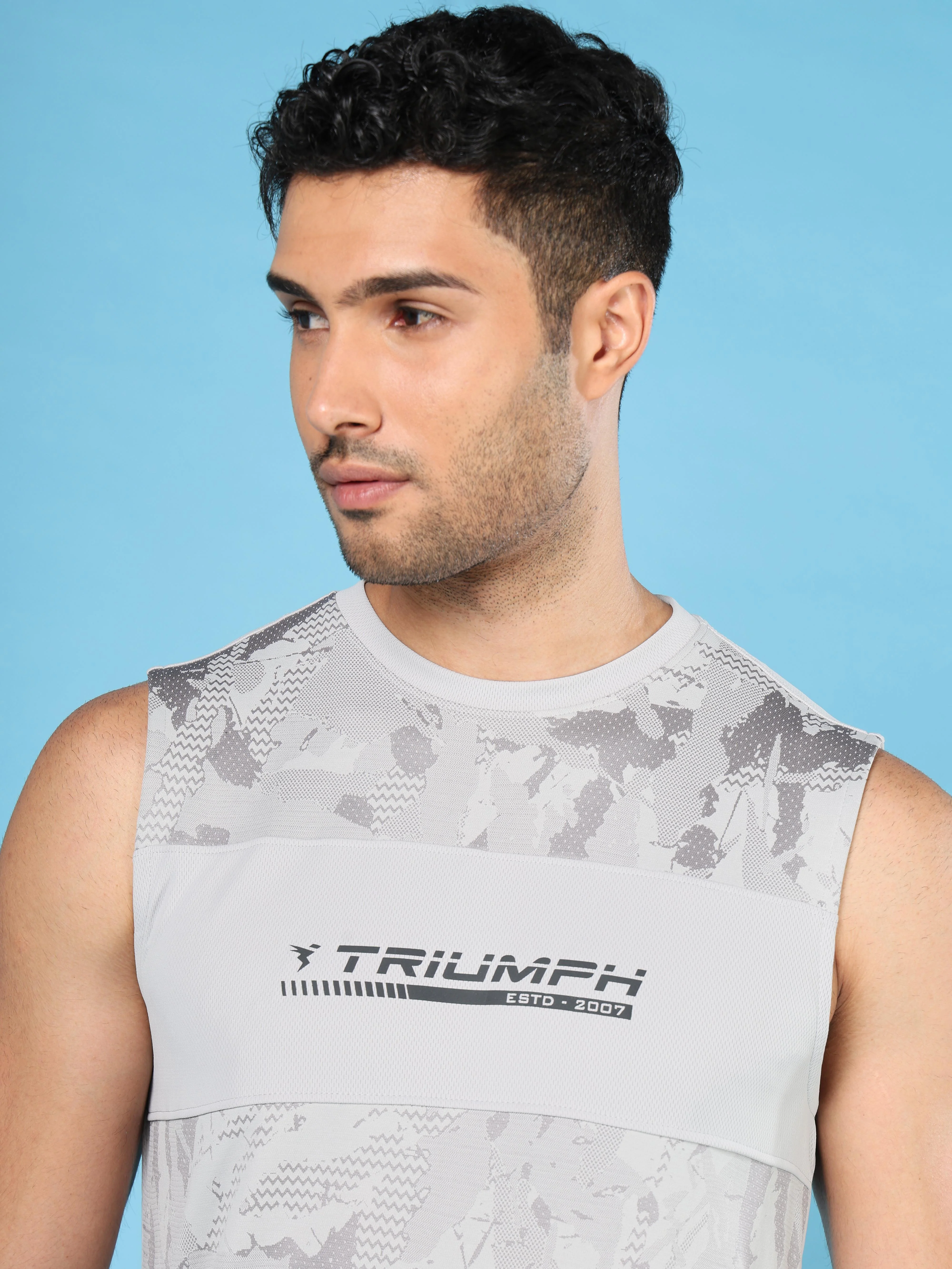 Men Printed Slim Fit Crew Neck Innerwear Vest with TECHNO COOL+ (Pack Of 2) - Image 7
