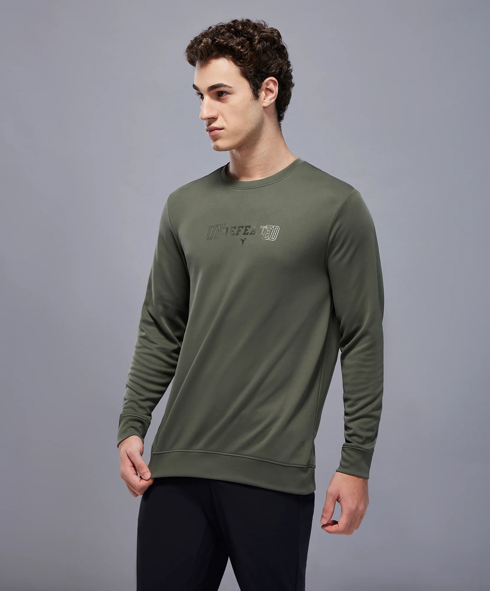 Men Printed Slim Fit Crew Neck Sweatshirt with ELASTO PLUS - Image 4