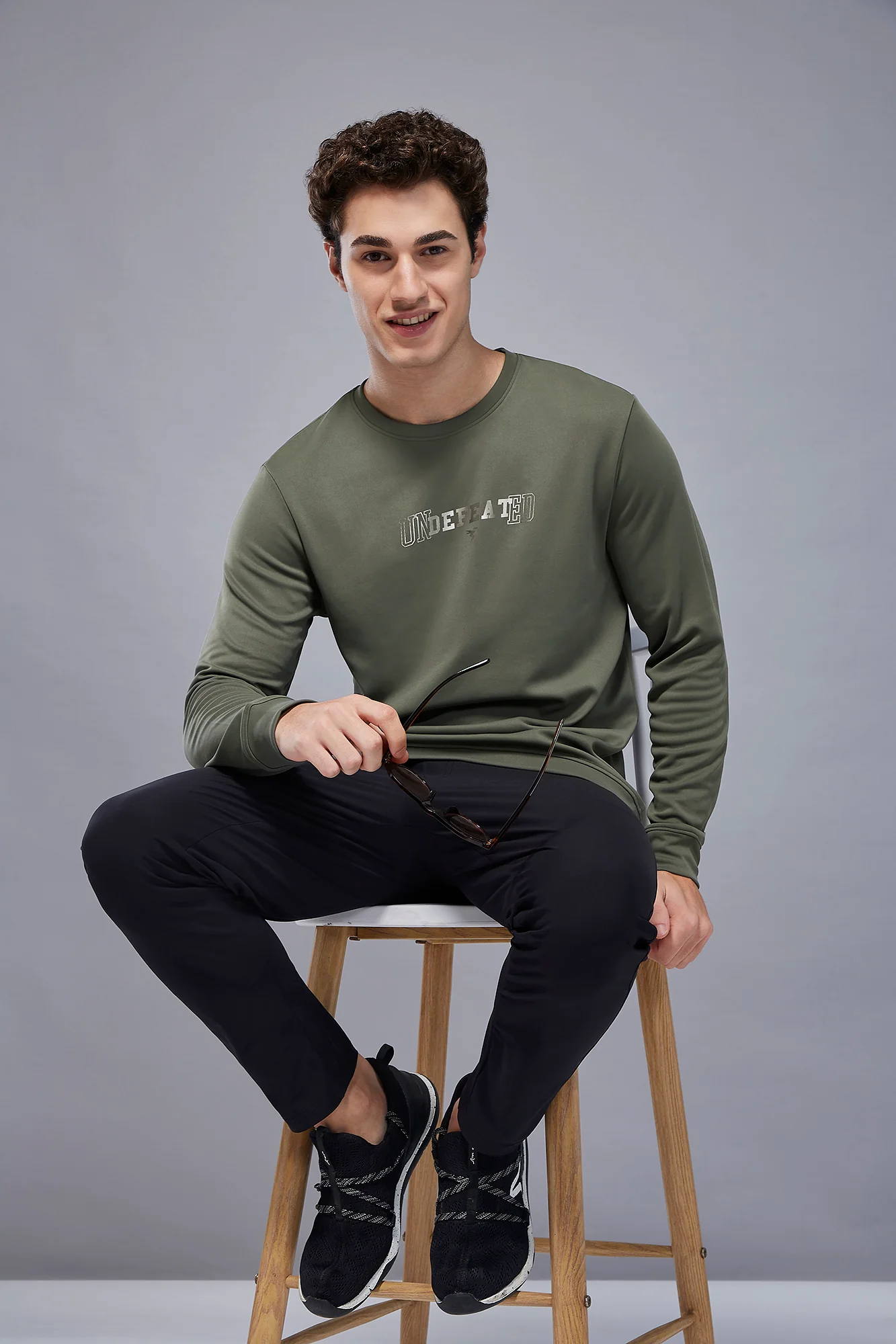 Men Printed Slim Fit Crew Neck Sweatshirt with ELASTO PLUS - Image 5