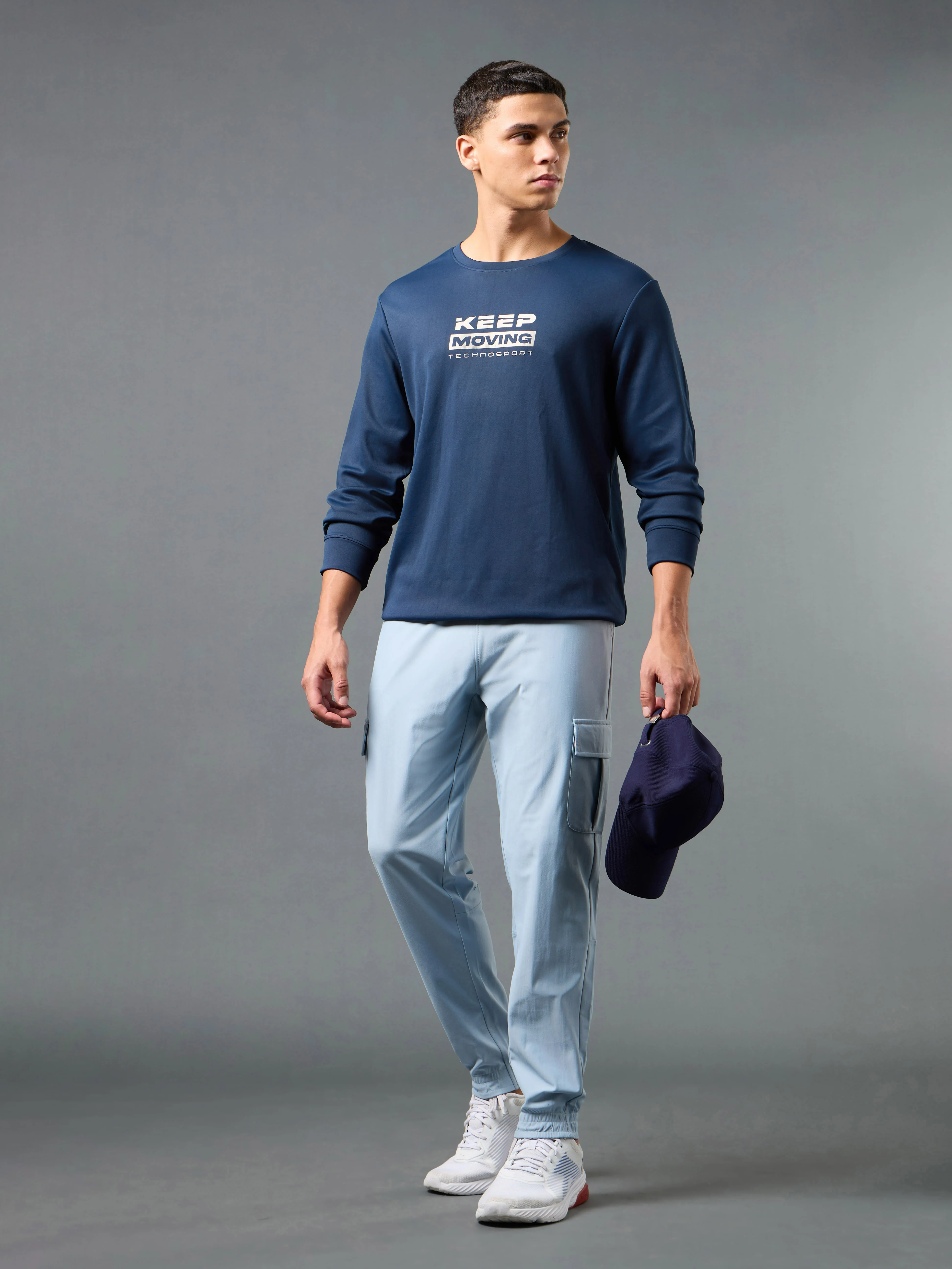 Men Printed Slim Fit Crew Neck Sweatshirt with ELASTO PLUS - Image 5