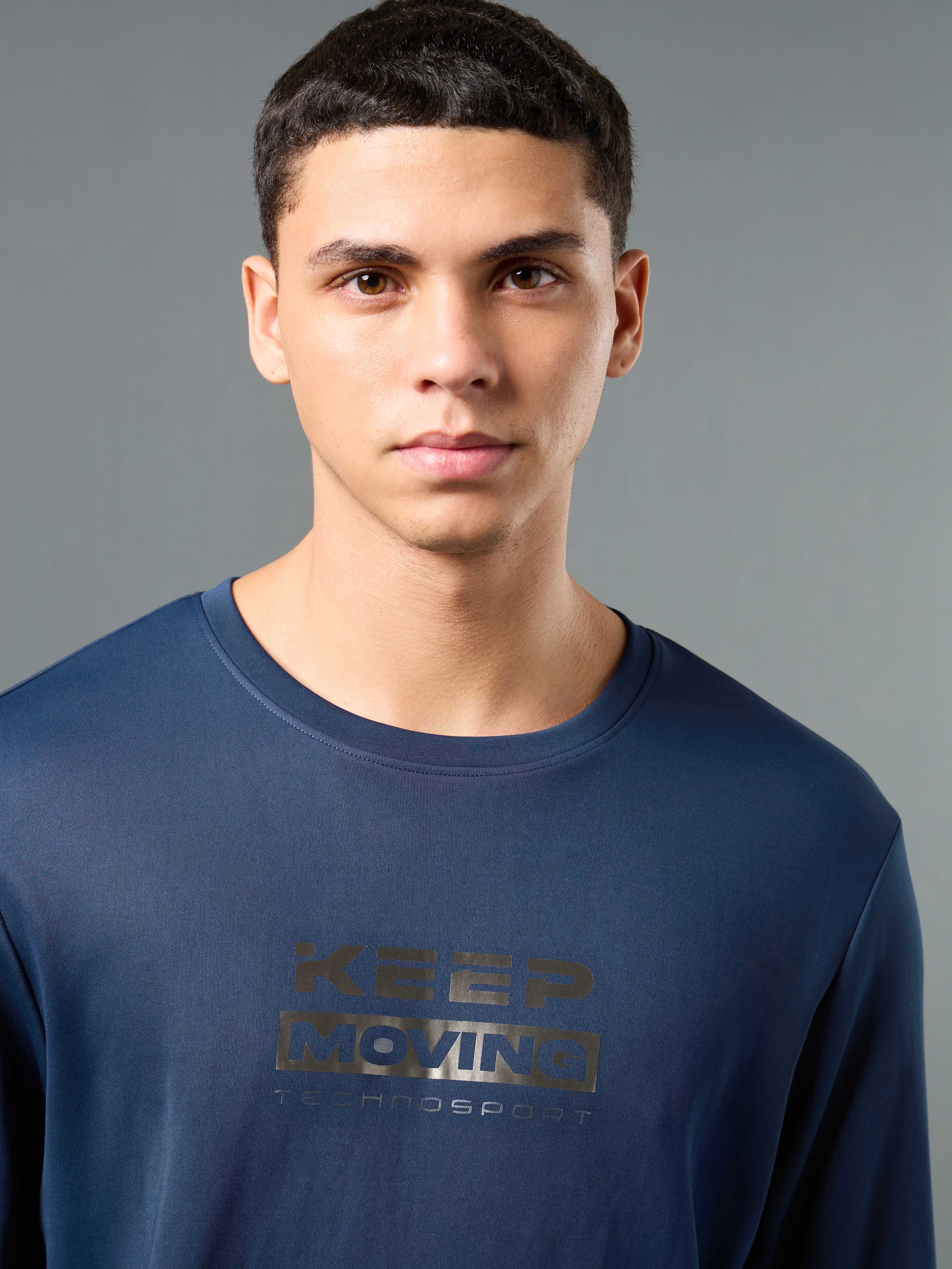 Men Printed Slim Fit Crew Neck Sweatshirt with ELASTO PLUS - Image 6