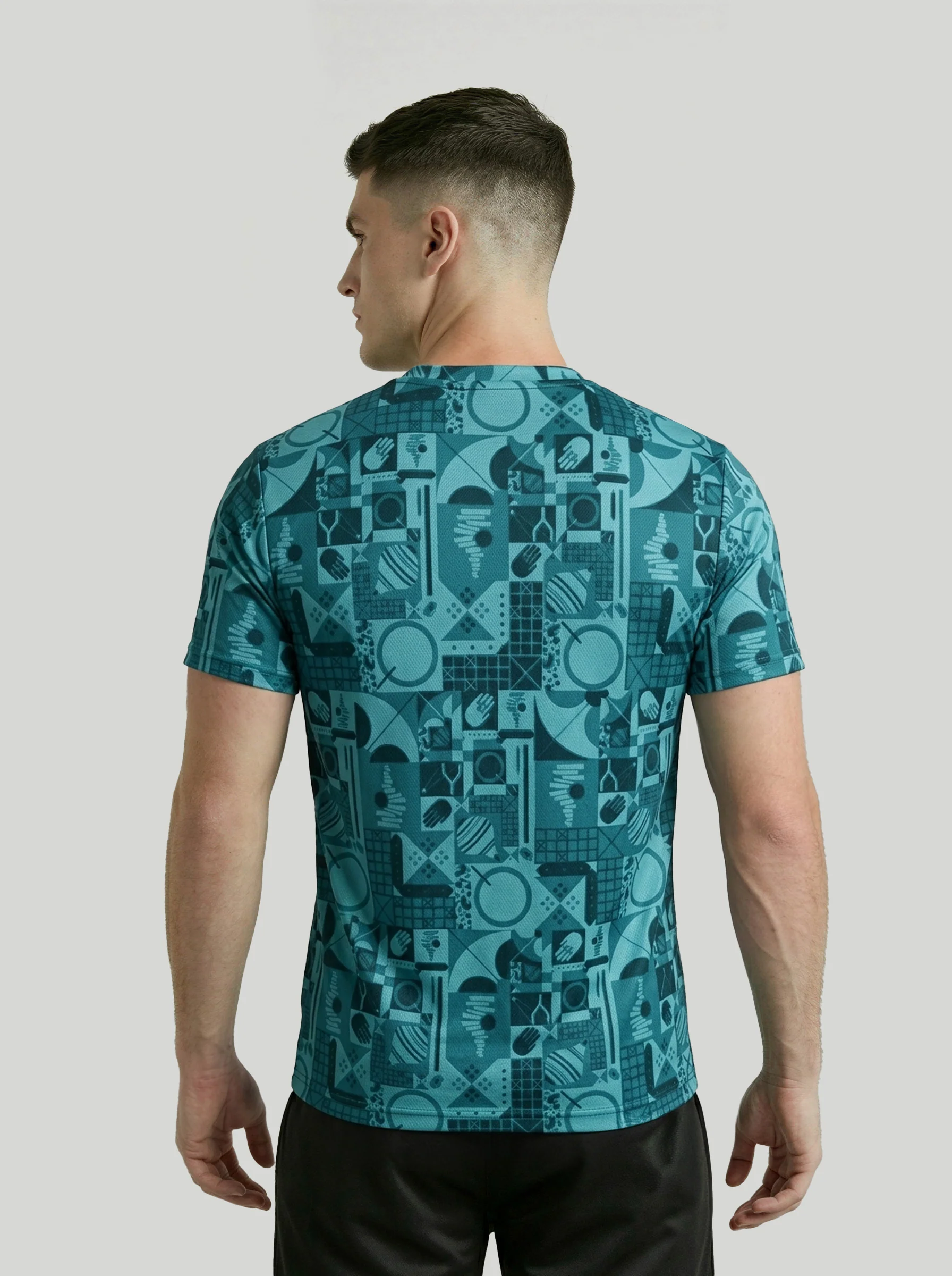 Men Printed Slim Fit Crew Neck T-shirt with MATPIQ - Image 3