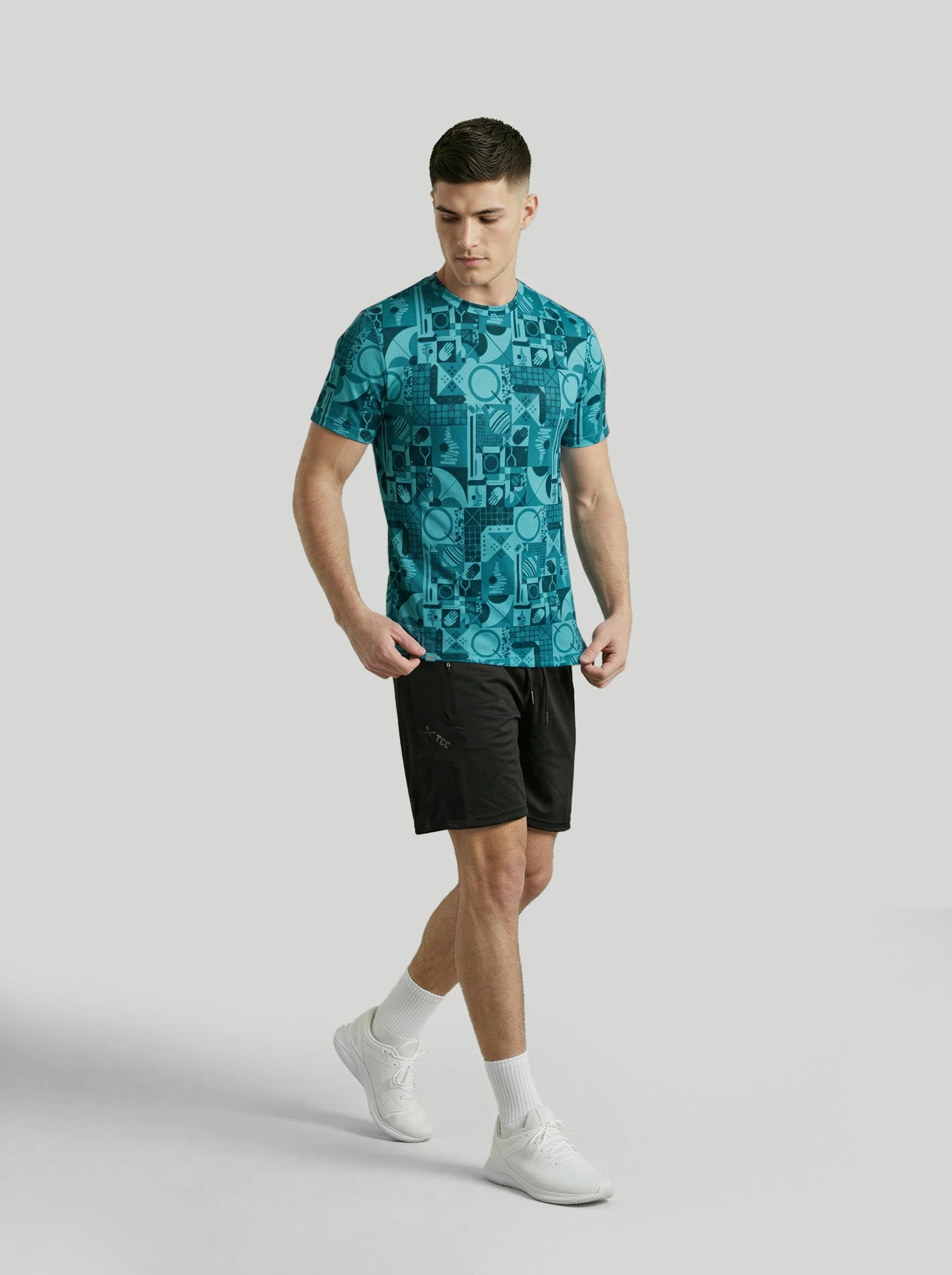 Men Printed Slim Fit Crew Neck T-shirt with MATPIQ - Image 6