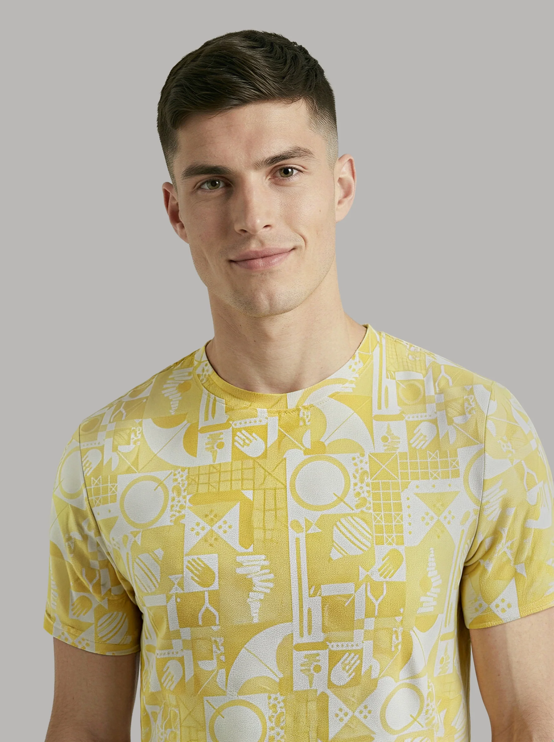 Men Printed Slim Fit Crew Neck T-shirt with MATPIQ - Image 6
