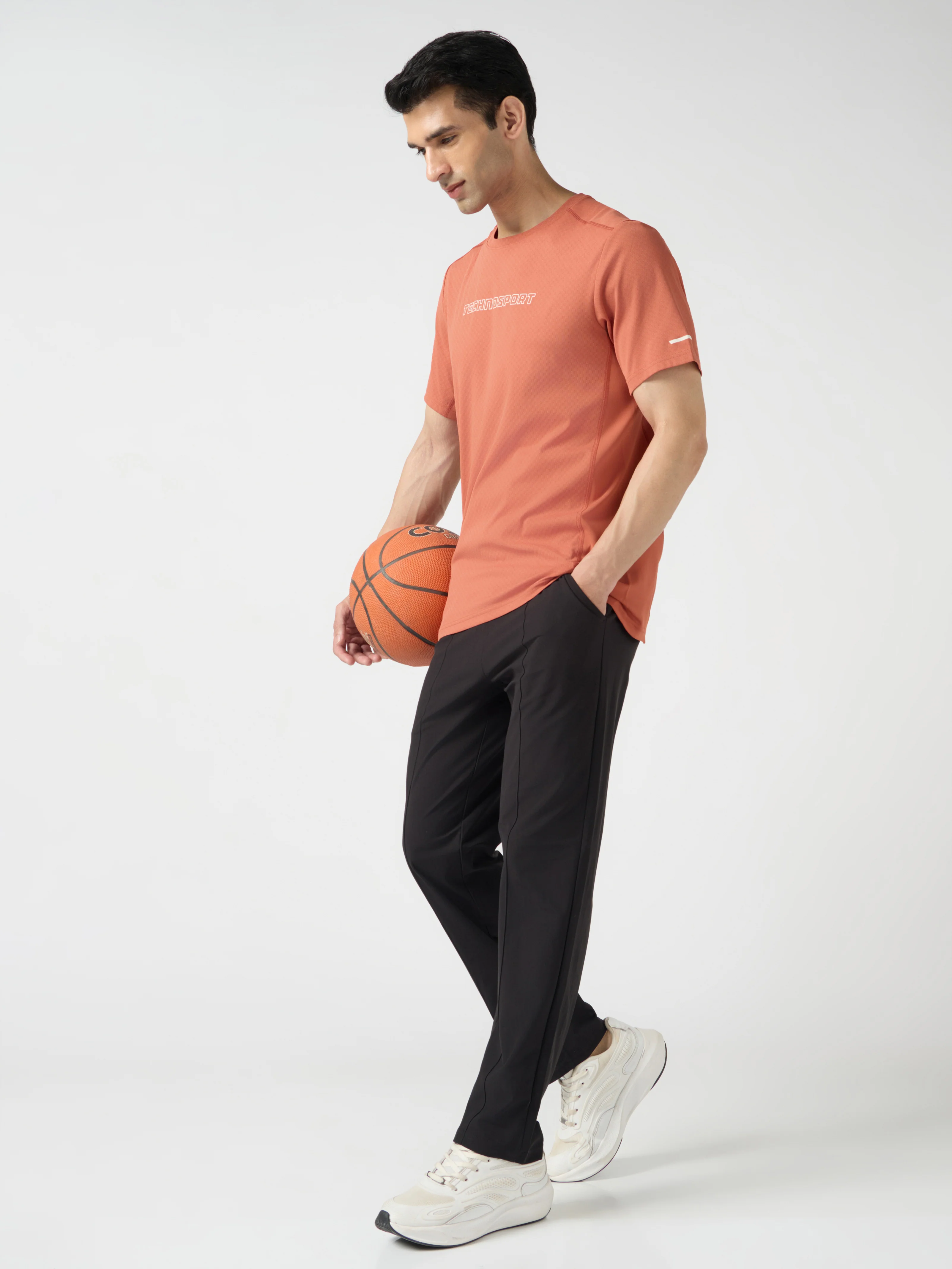 Men Printed Slim Fit Henley Neck Sports T-Shirt with ELASTOLITE - Image 6