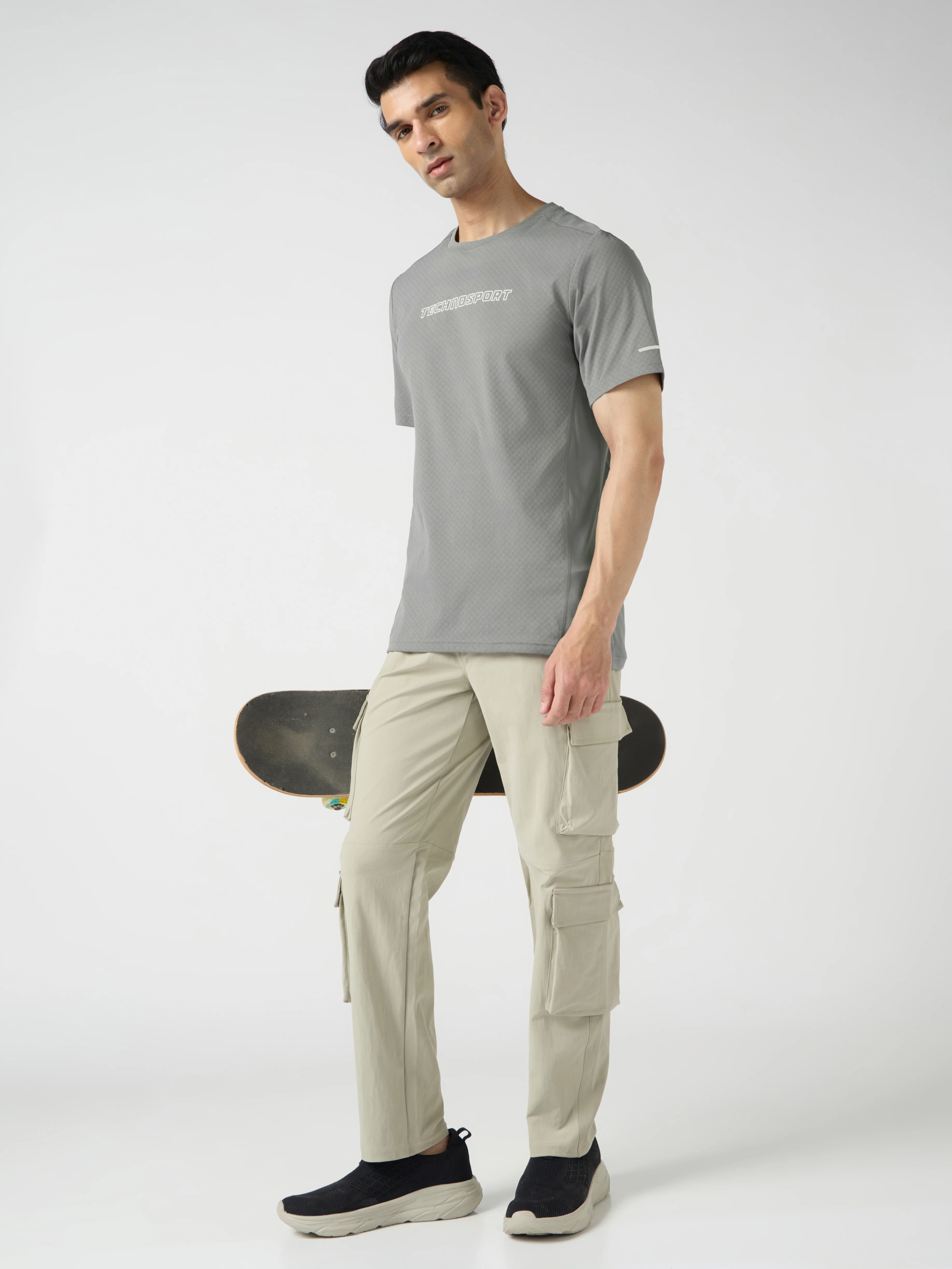 Men Printed Slim Fit Henley Neck Sports T-Shirt with ELASTOLITE - Image 6