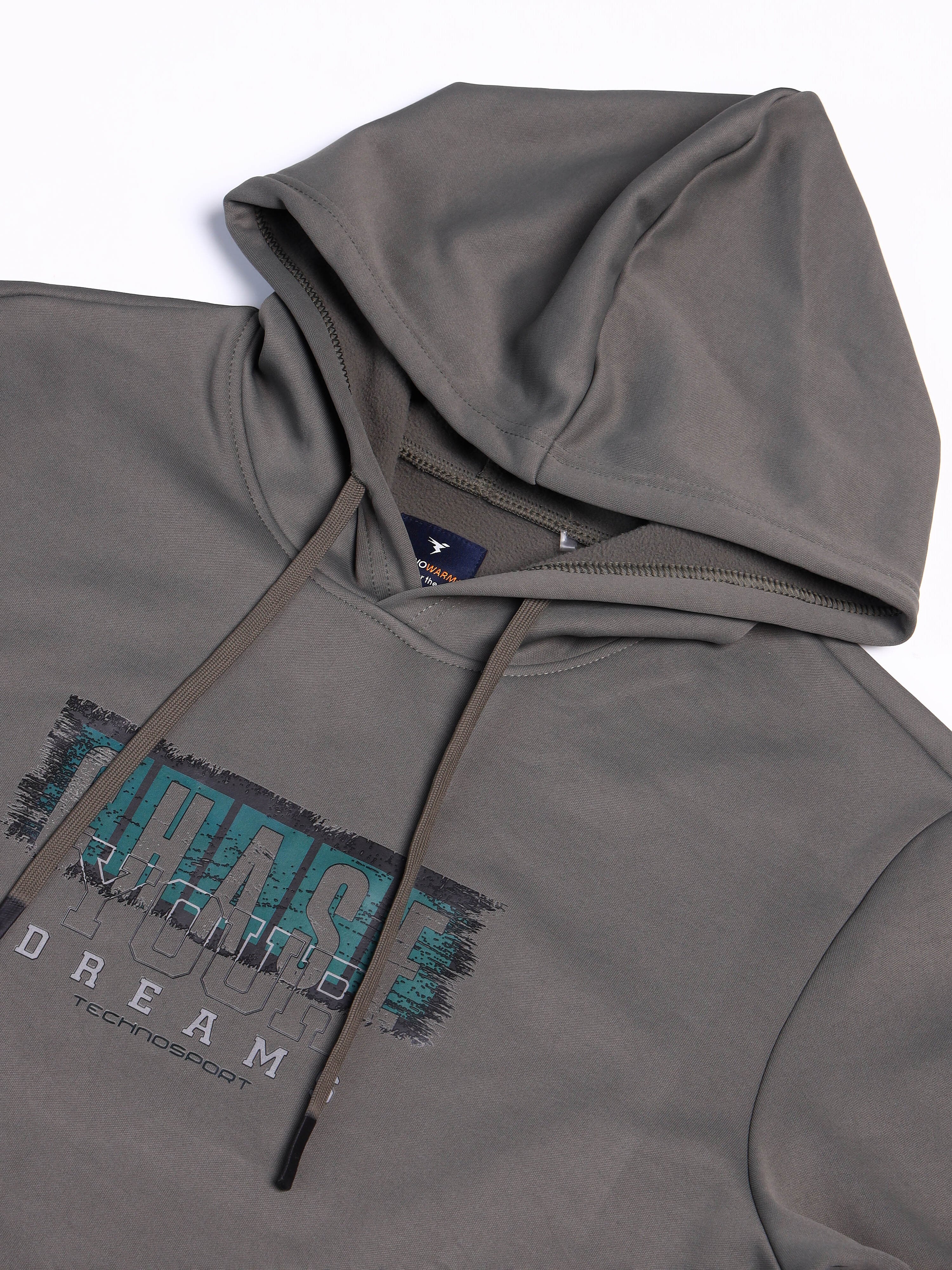 Men Printed Slim Fit Hooded Sweatshirt with TECHNOWARM+ - Image 6