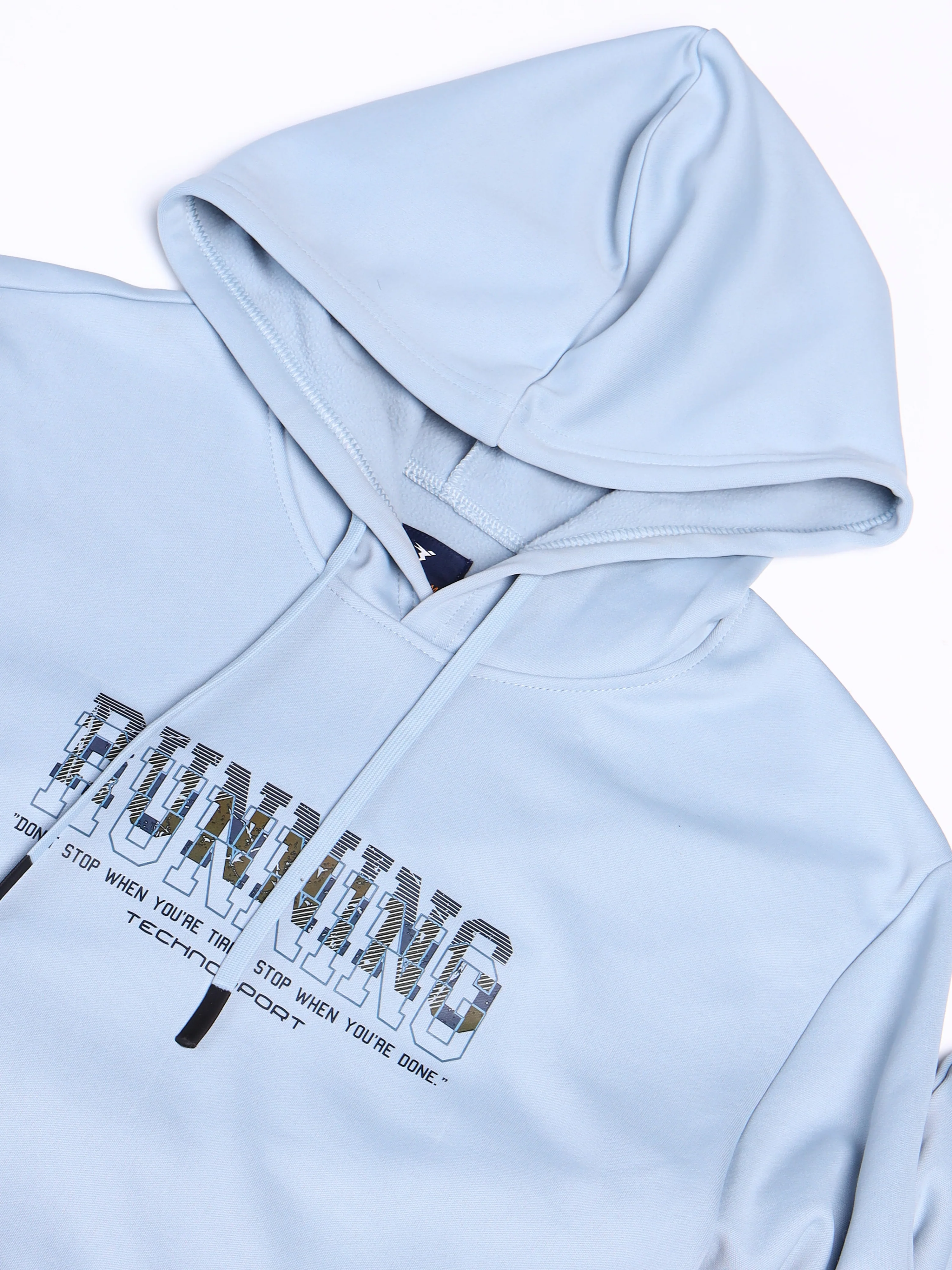 Men Printed Slim Fit Hooded Sweatshirt with TECHNOWARM+ - Image 6